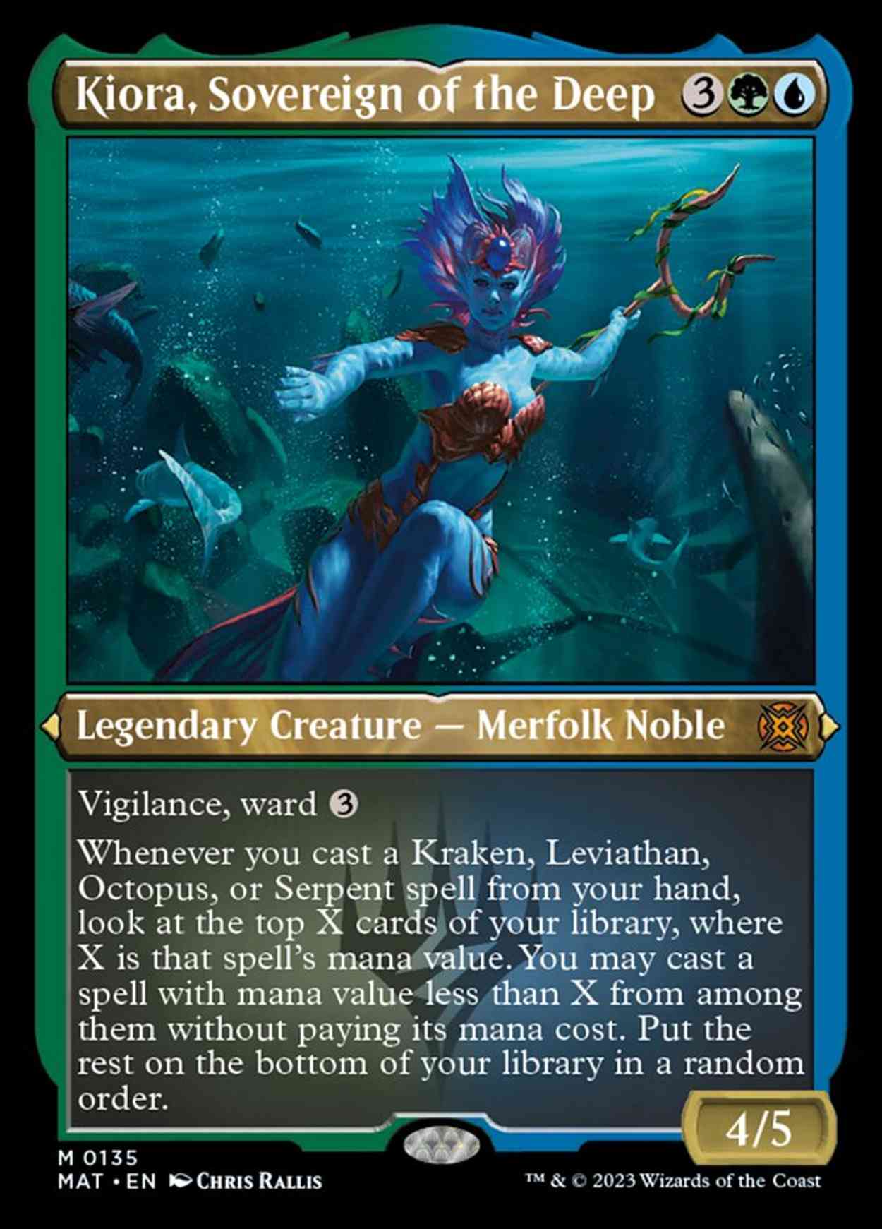 Kiora, Sovereign of the Deep (Foil Etched) magic card front