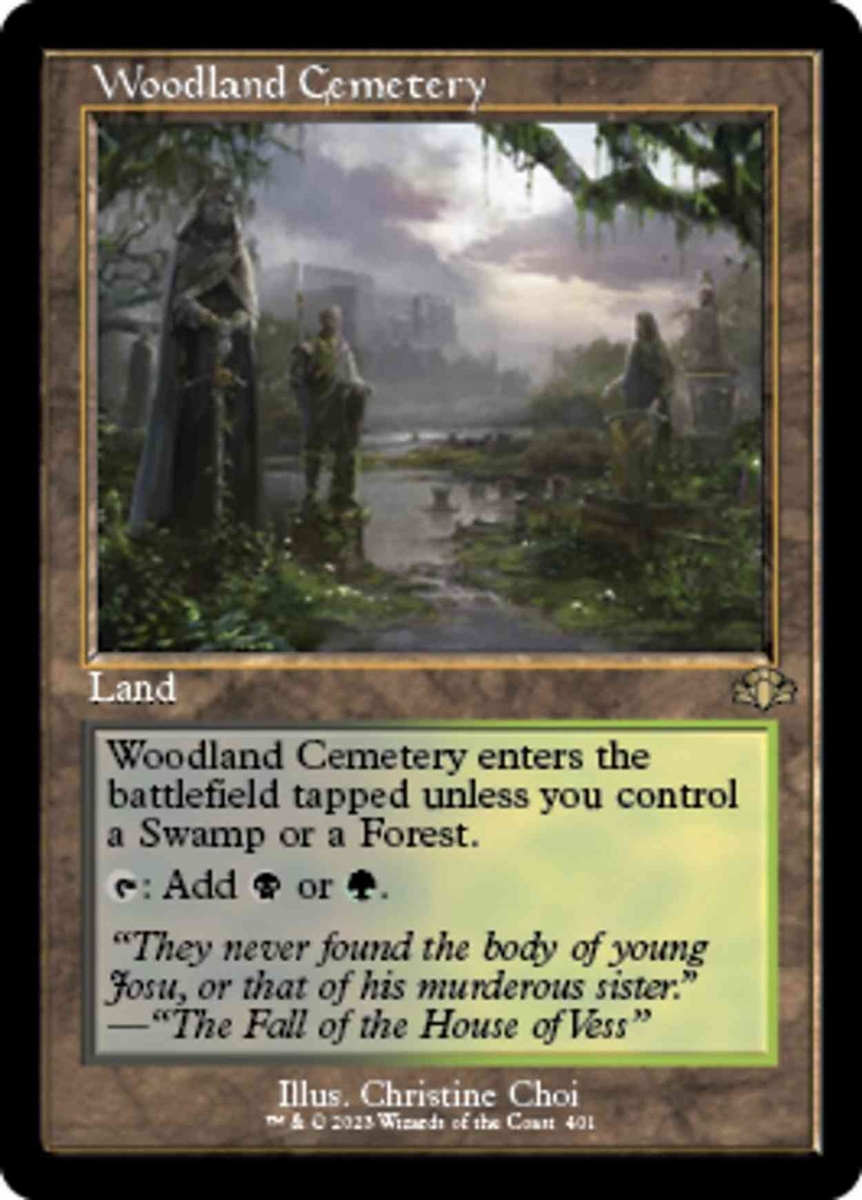 Woodland Cemetery (Retro Frame) magic card front