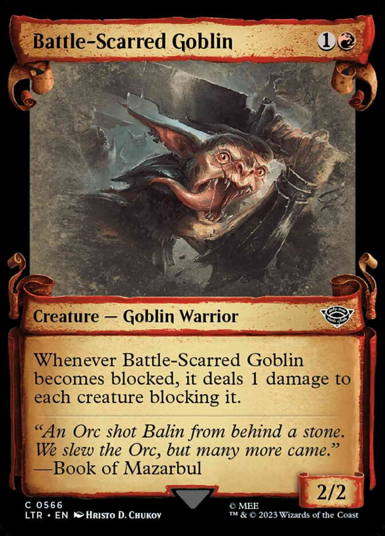 Battle-Scarred Goblin (Showcase Scrolls) magic card front