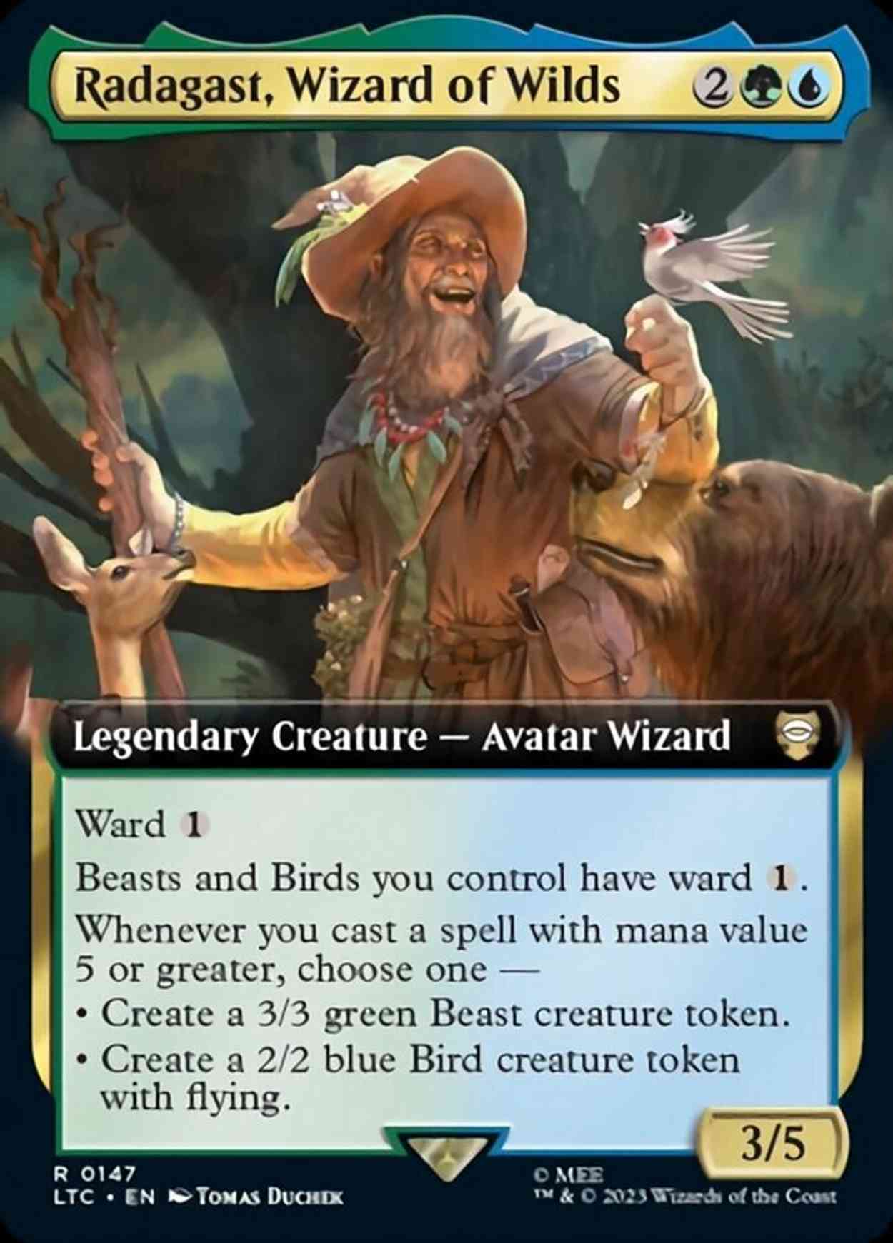 Radagast, Wizard of Wilds (Extended Art) magic card front