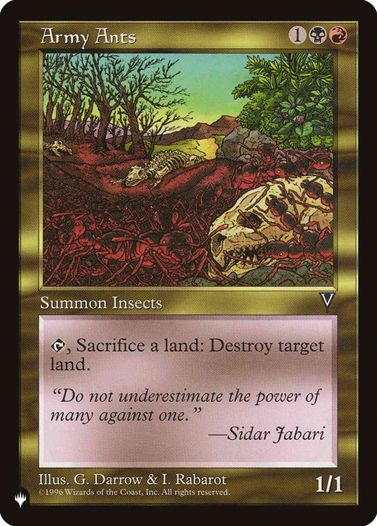 Army Ants magic card front
