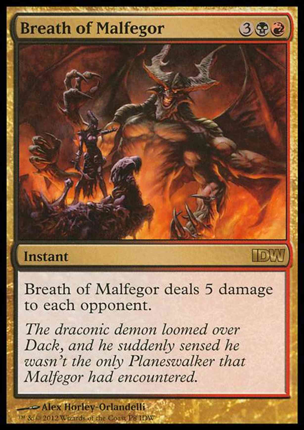 Breath of Malfegor (IDW Comics 2012) magic card front