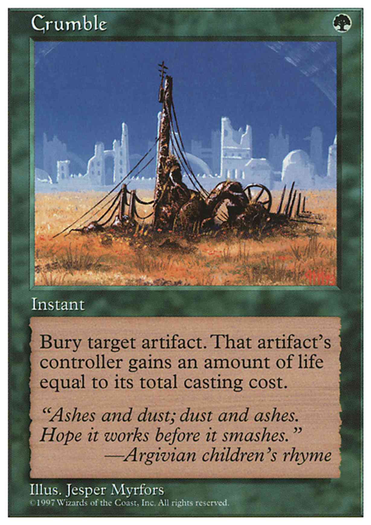 Crumble magic card front