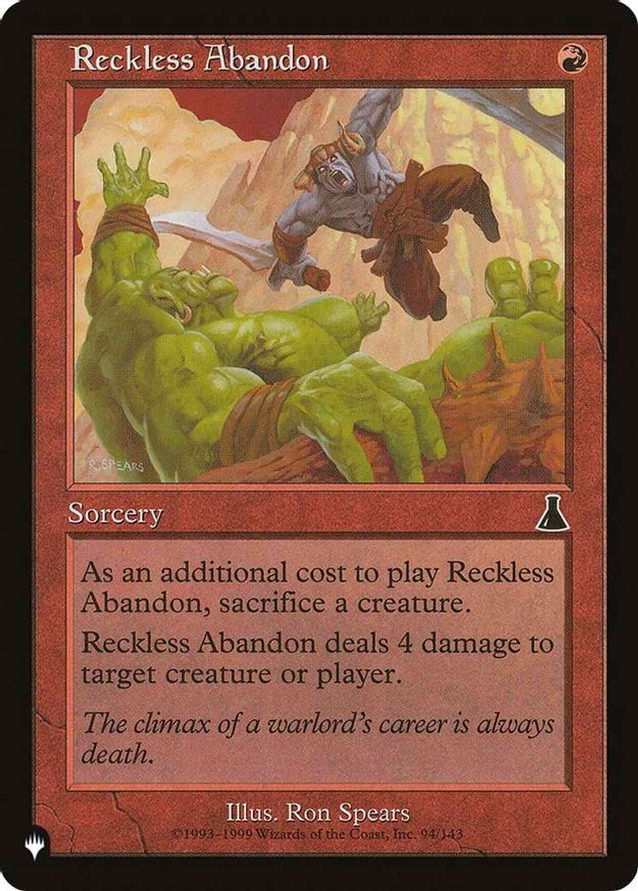 Reckless Abandon magic card front