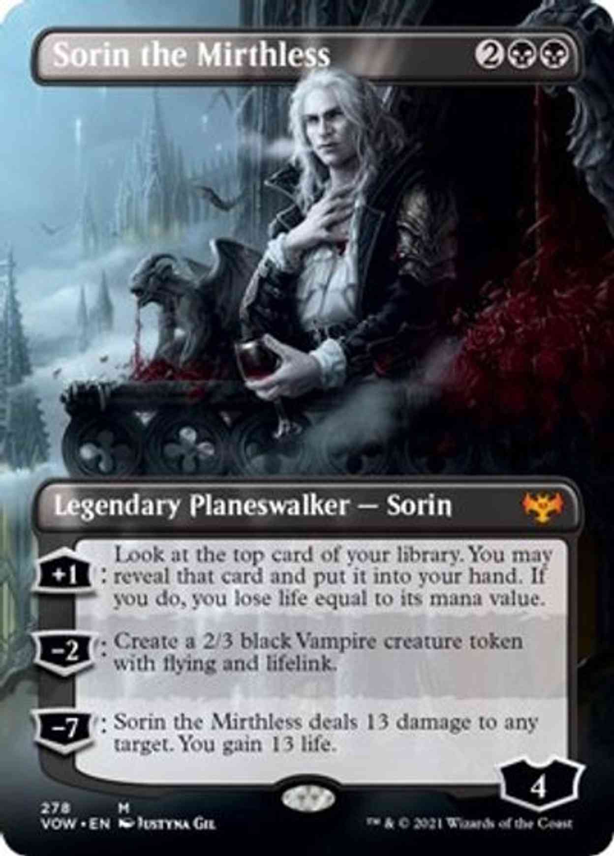 Sorin the Mirthless (Borderless) magic card front