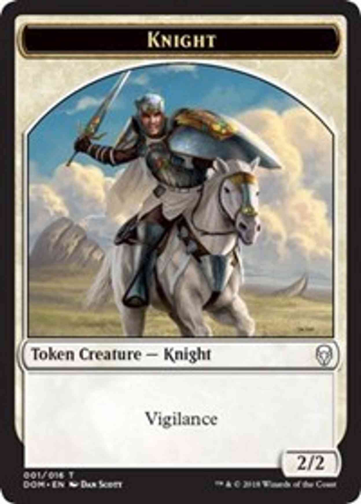Knight Token (001) magic card front