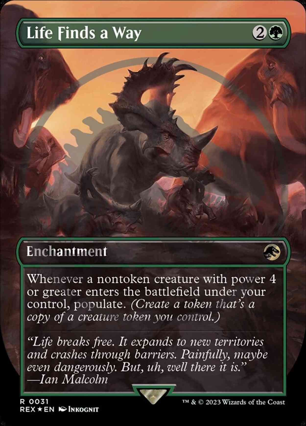 Life Finds a Way (Borderless) (Emblem) magic card front