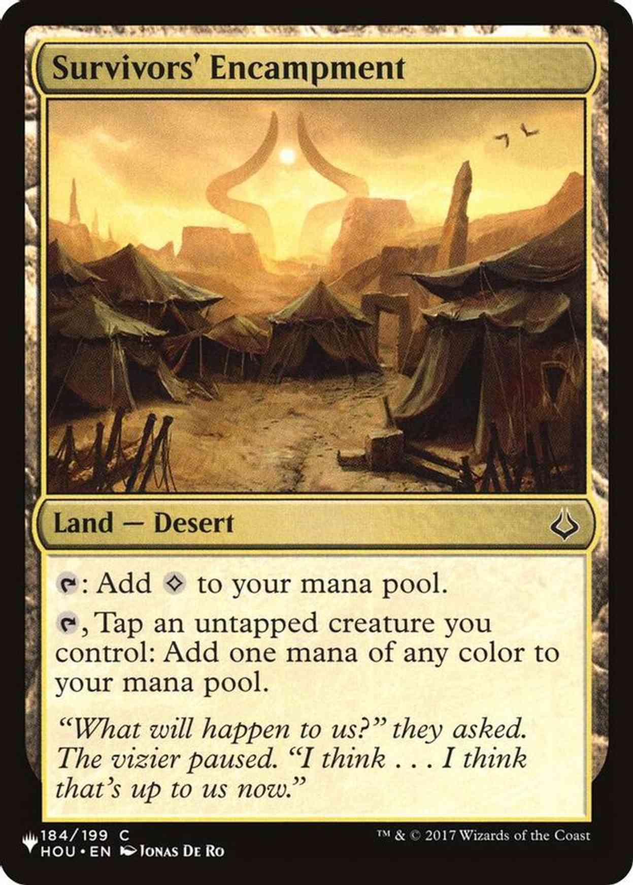 Survivors' Encampment magic card front