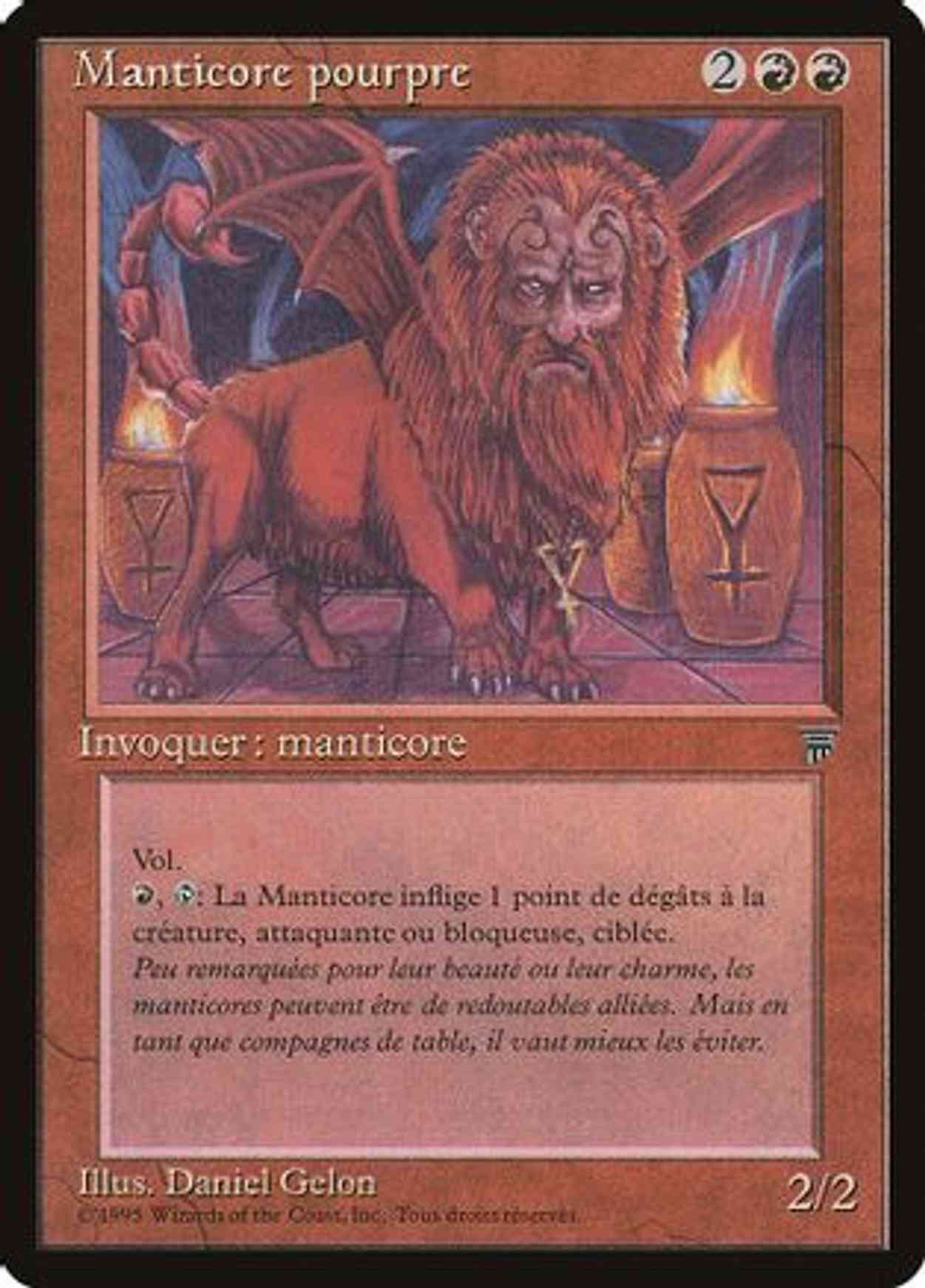 Crimson Manticore (French) - "Manticore pourpre" magic card front
