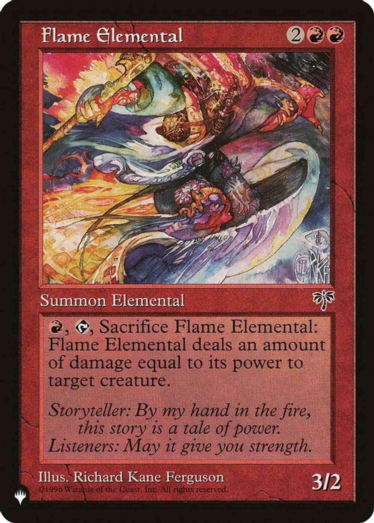 Flame Elemental magic card front