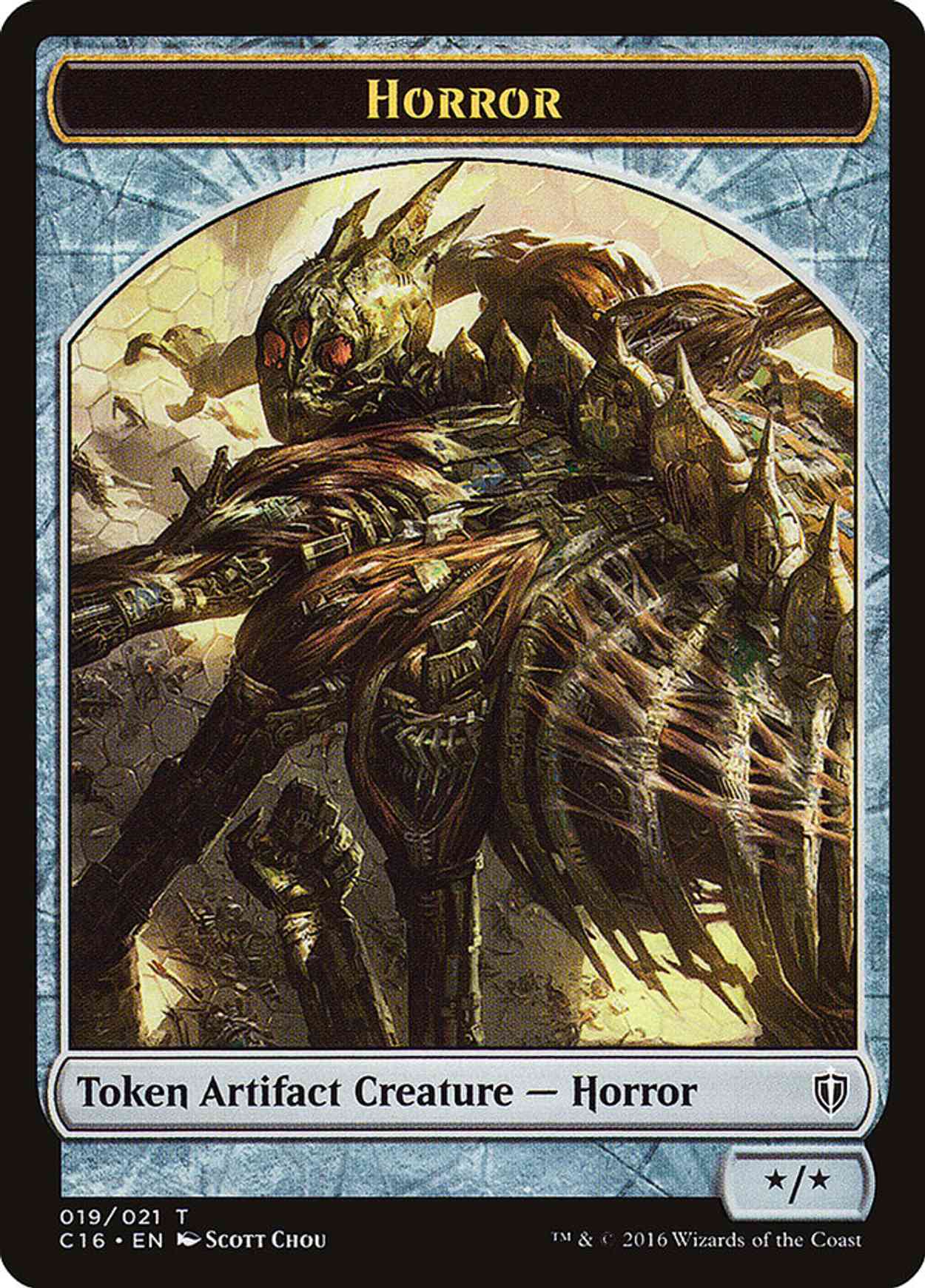 Horror // Thopter Double-sided Token magic card front
