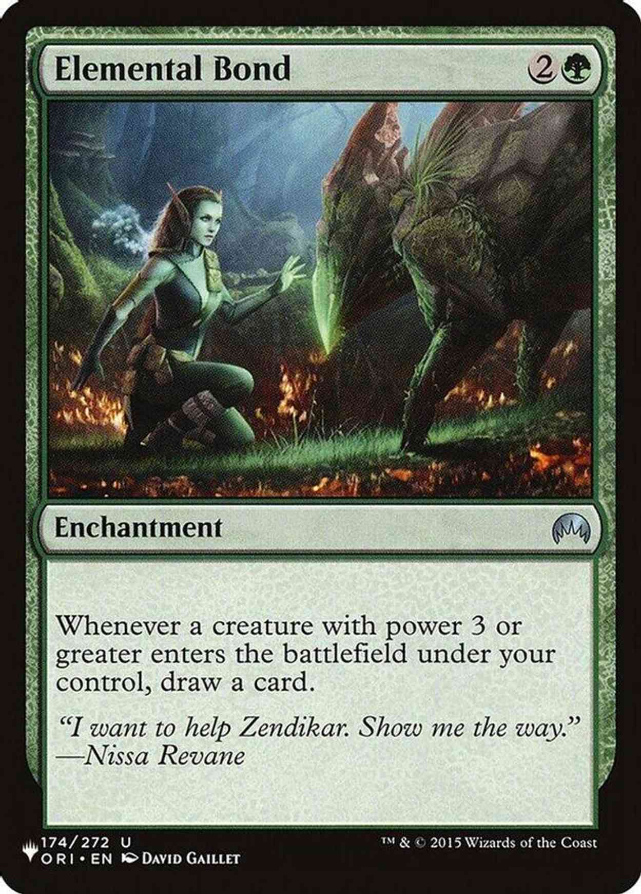 Elemental Bond magic card front