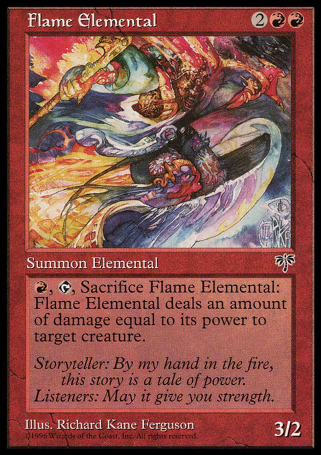 Flame Elemental magic card front