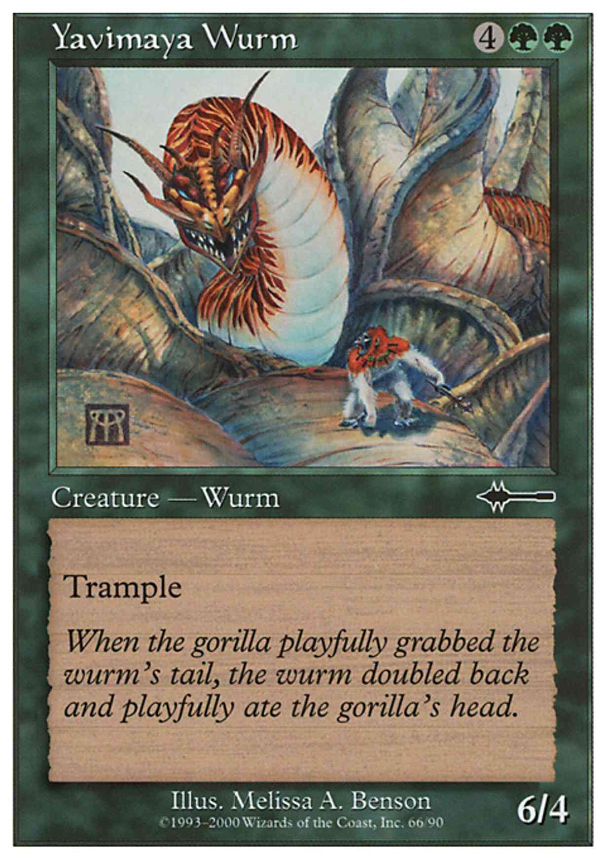 Yavimaya Wurm magic card front