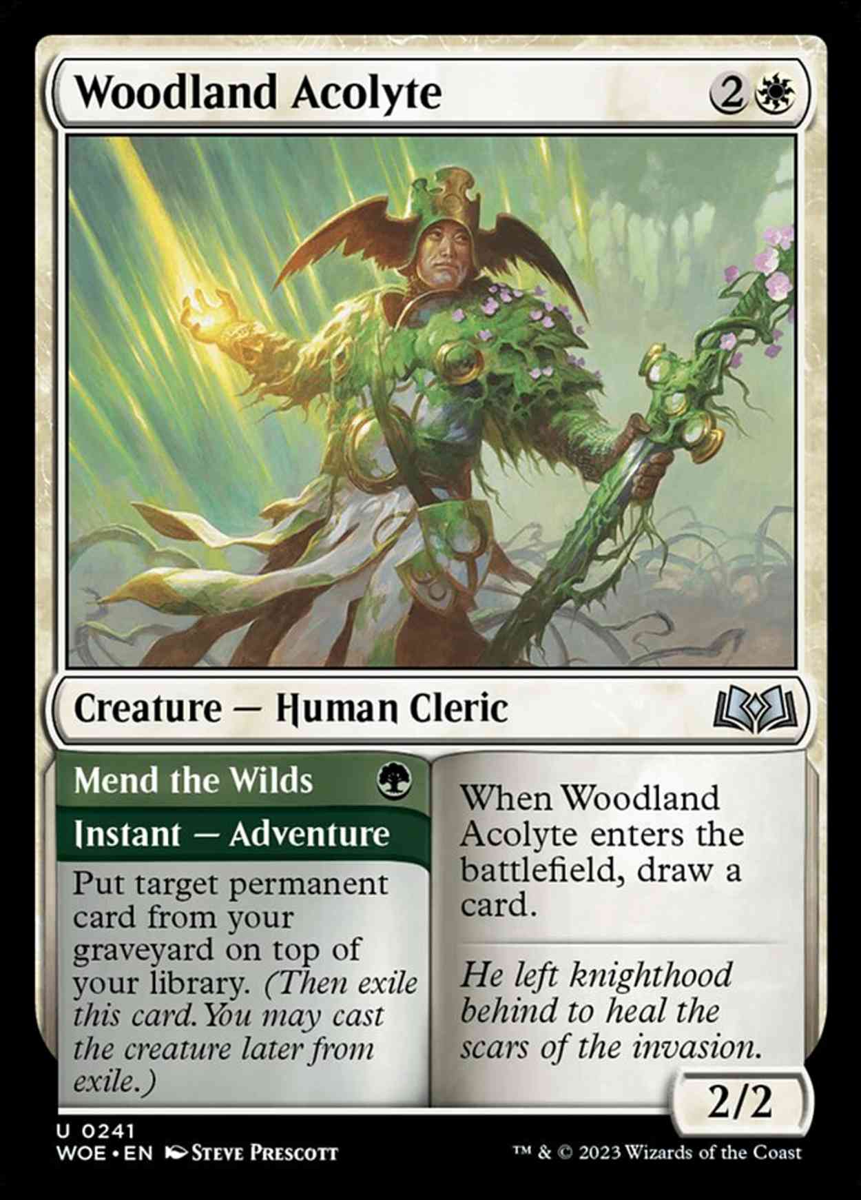 Woodland Acolyte magic card front