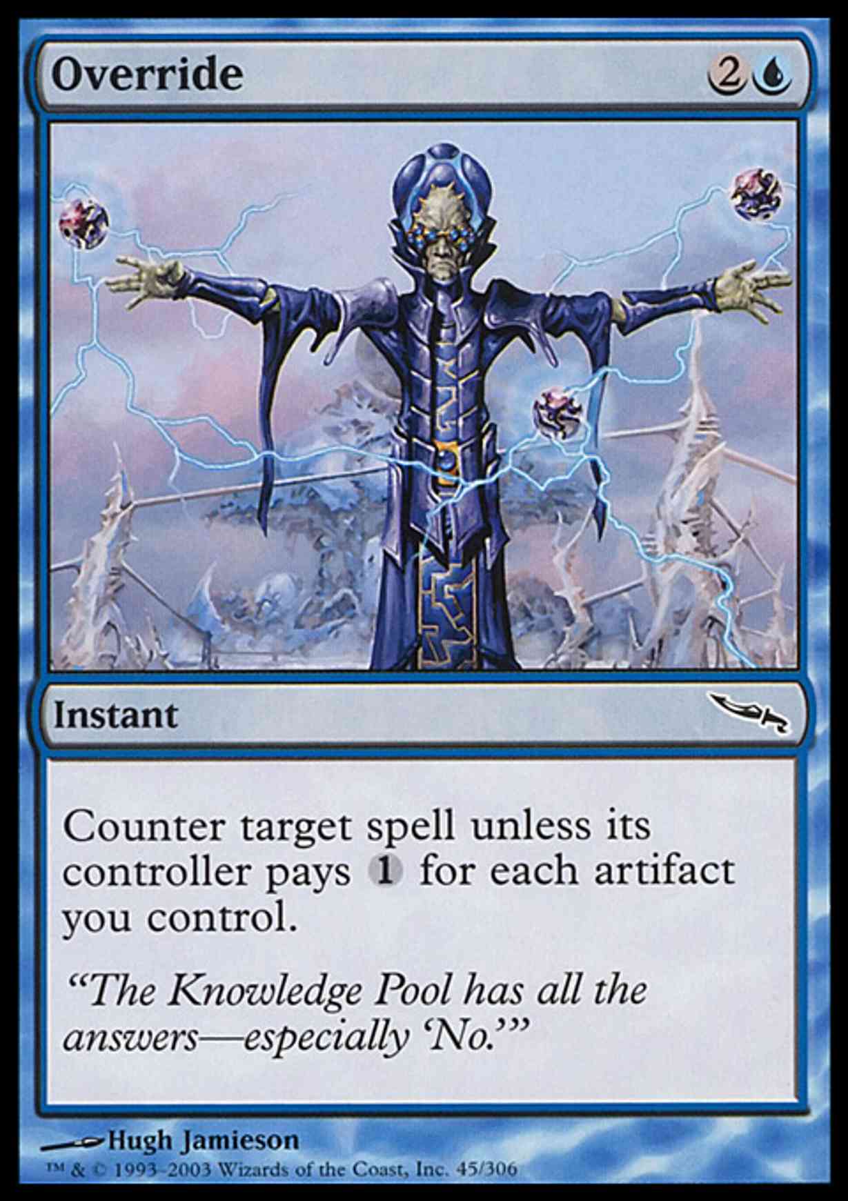 Override magic card front