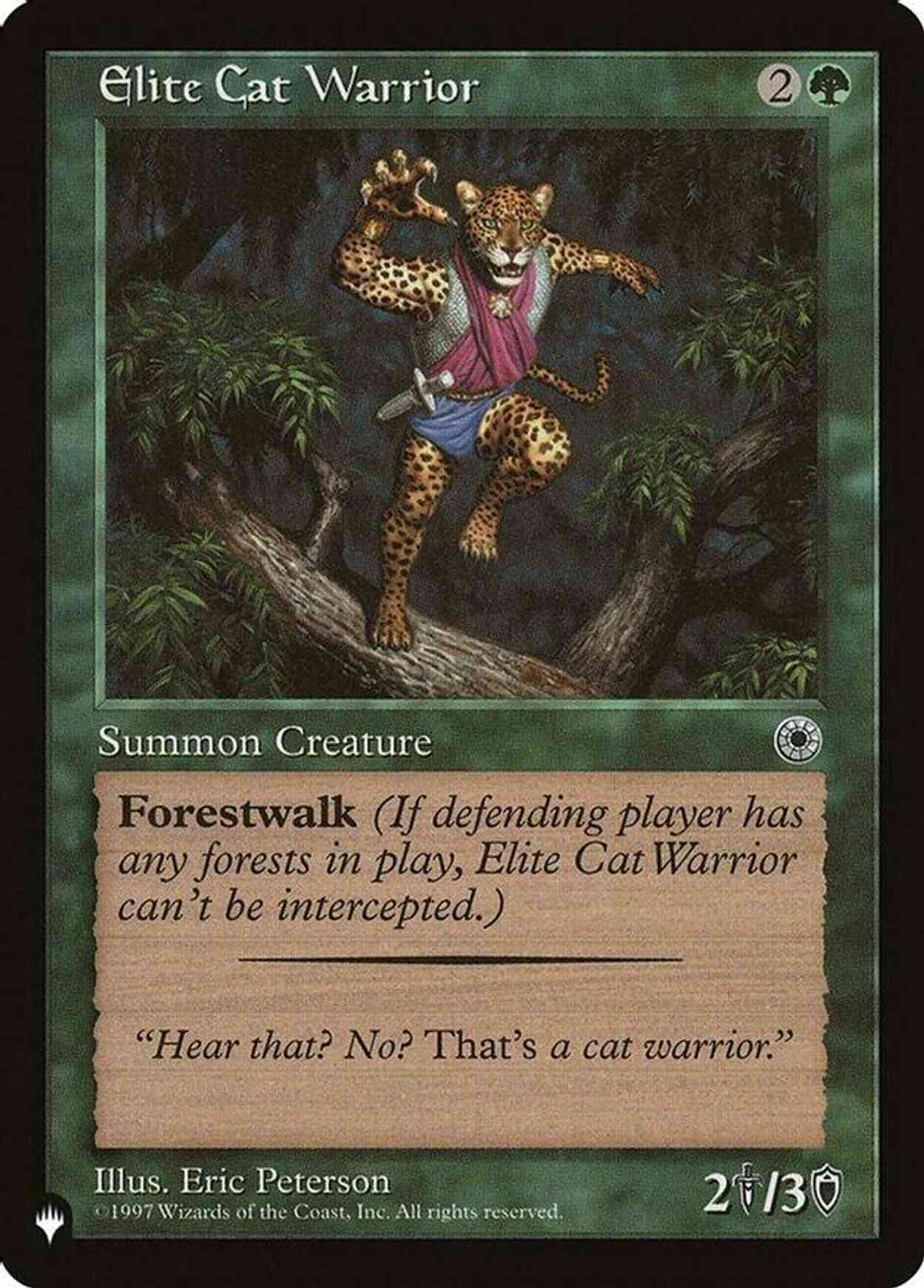 Elite Cat Warrior (Flavor Text) magic card front