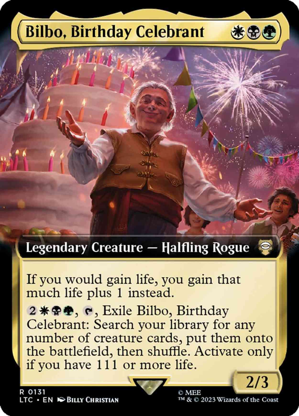 Bilbo, Birthday Celebrant (Extended Art) magic card front