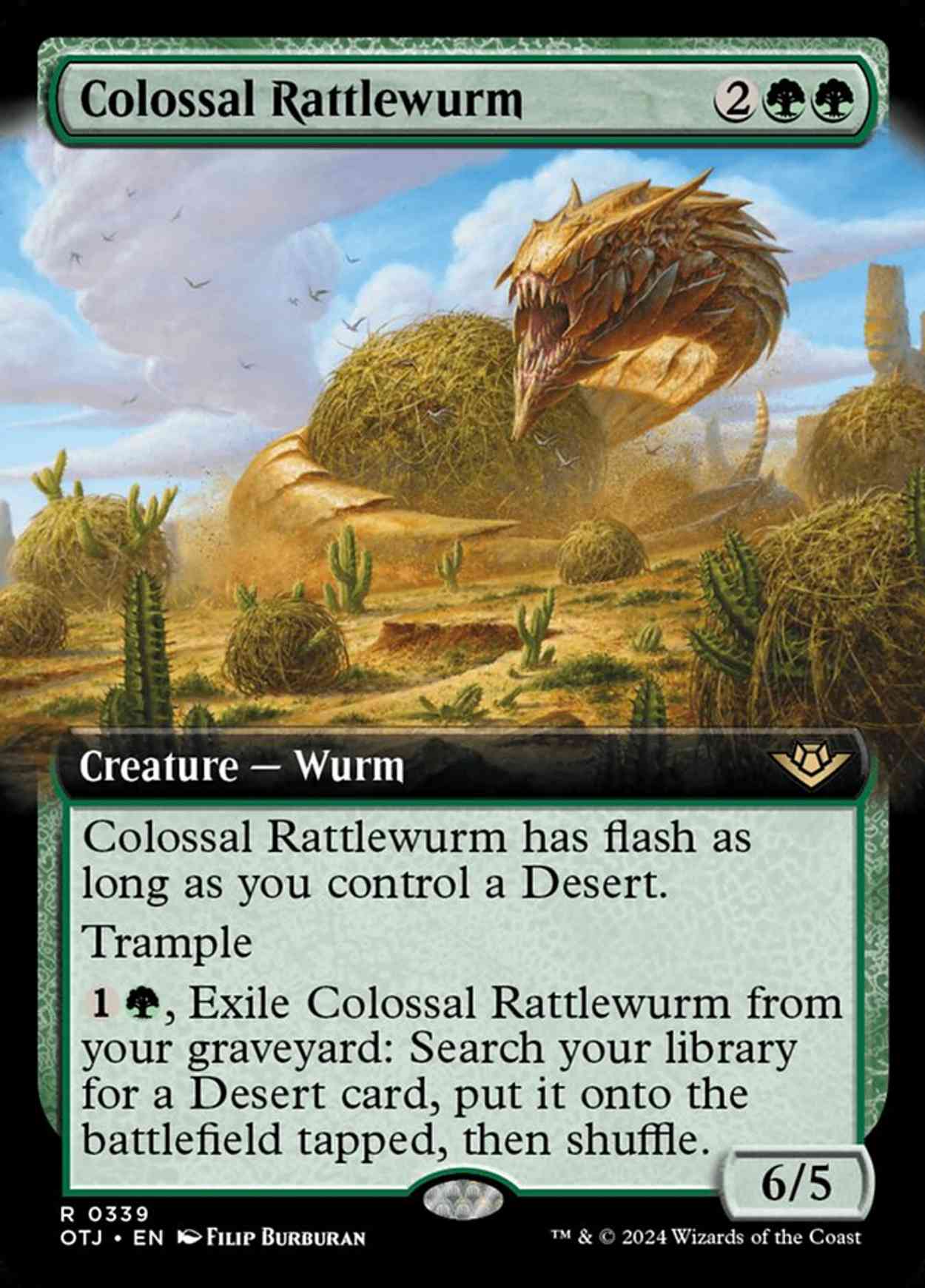 Colossal Rattlewurm (Extended Art) magic card front