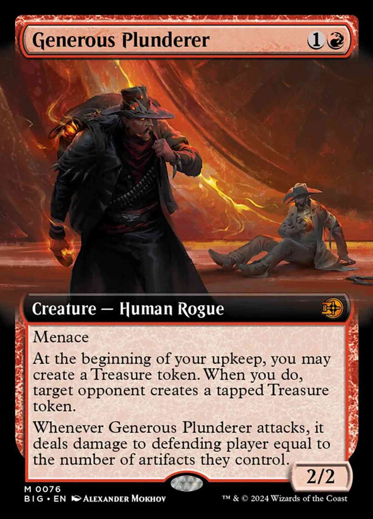 Generous Plunderer (Extended Art) magic card front