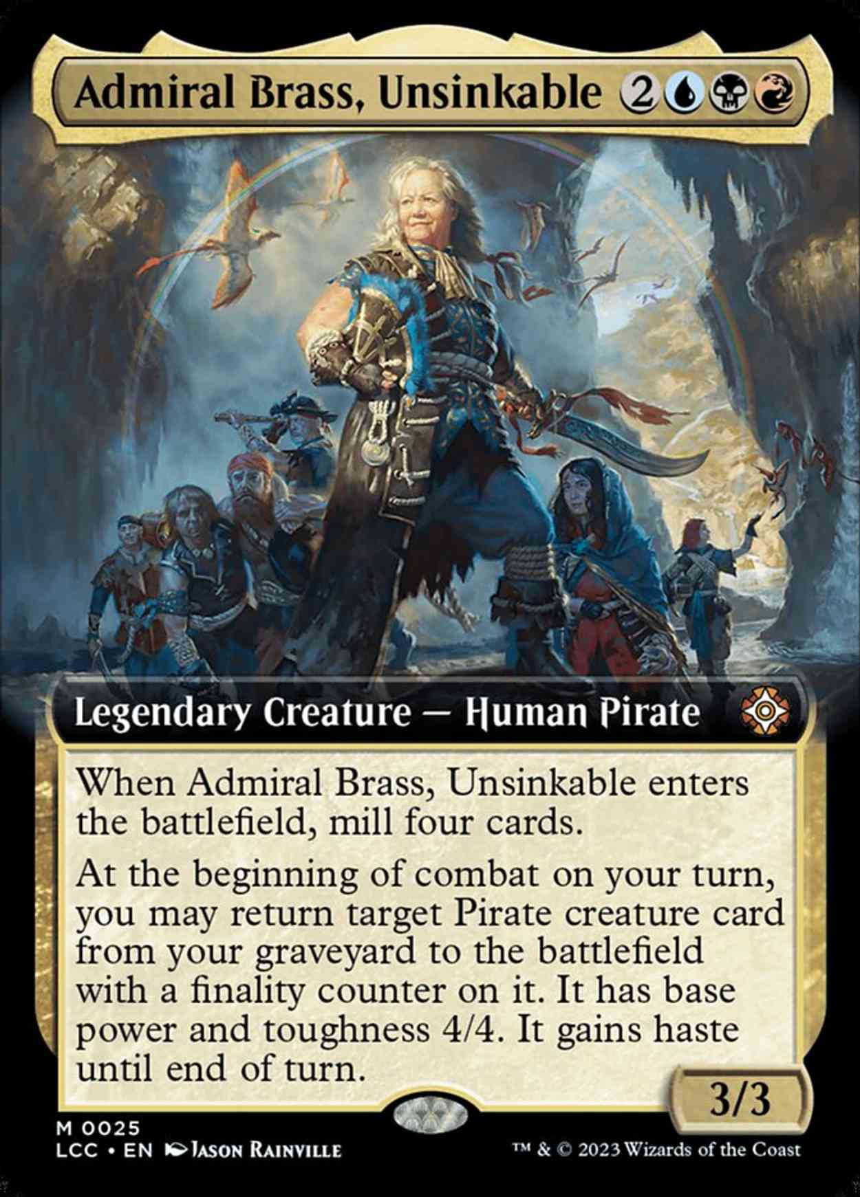 Admiral Brass, Unsinkable (Extended Art) magic card front