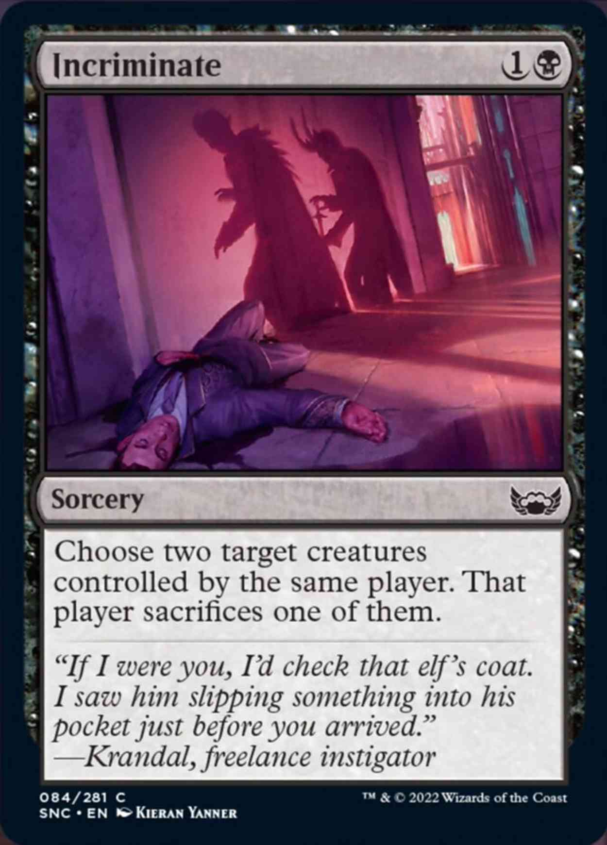 Incriminate magic card front