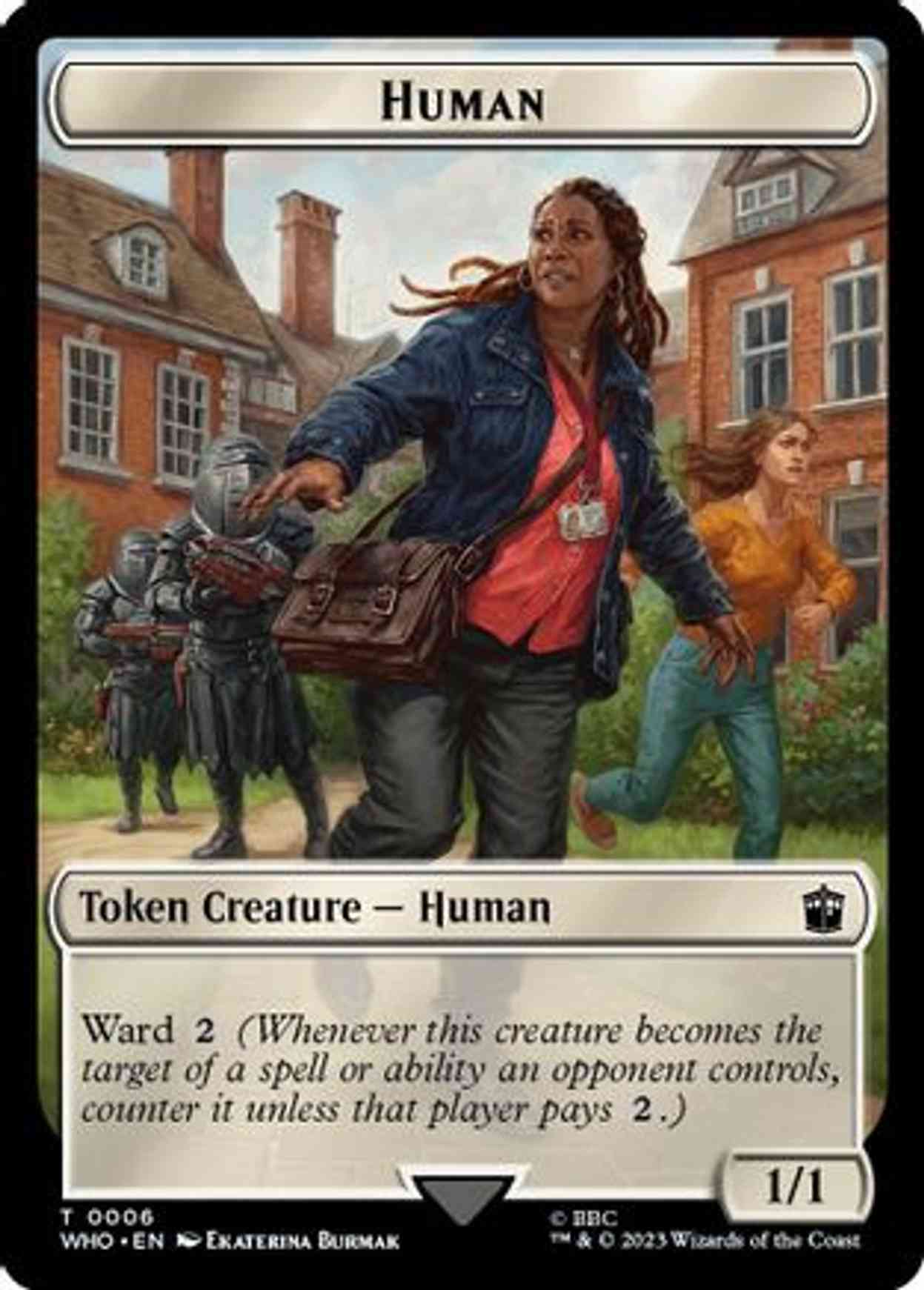 Human (0006) // Clue (0022) Double-Sided Token magic card front