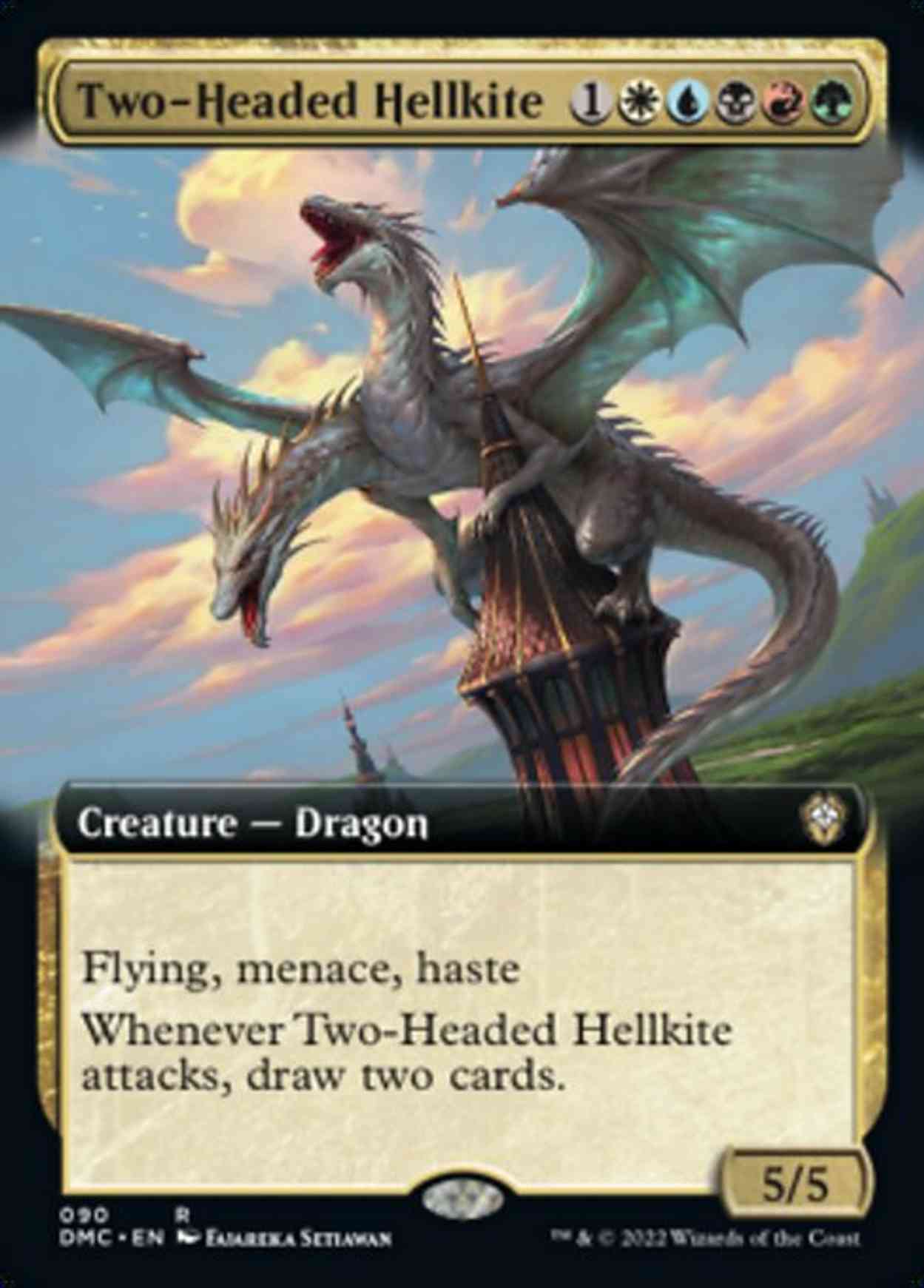 Two-Headed Hellkite (Extended Art) magic card front