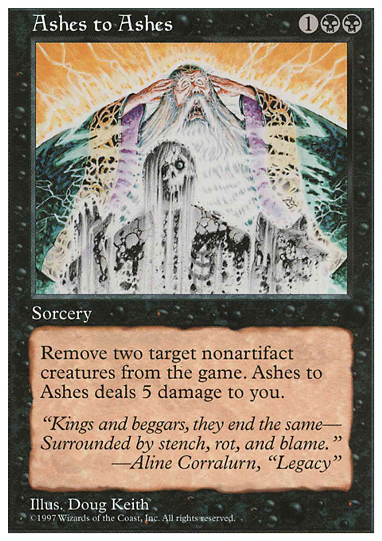 Ashes to Ashes magic card front