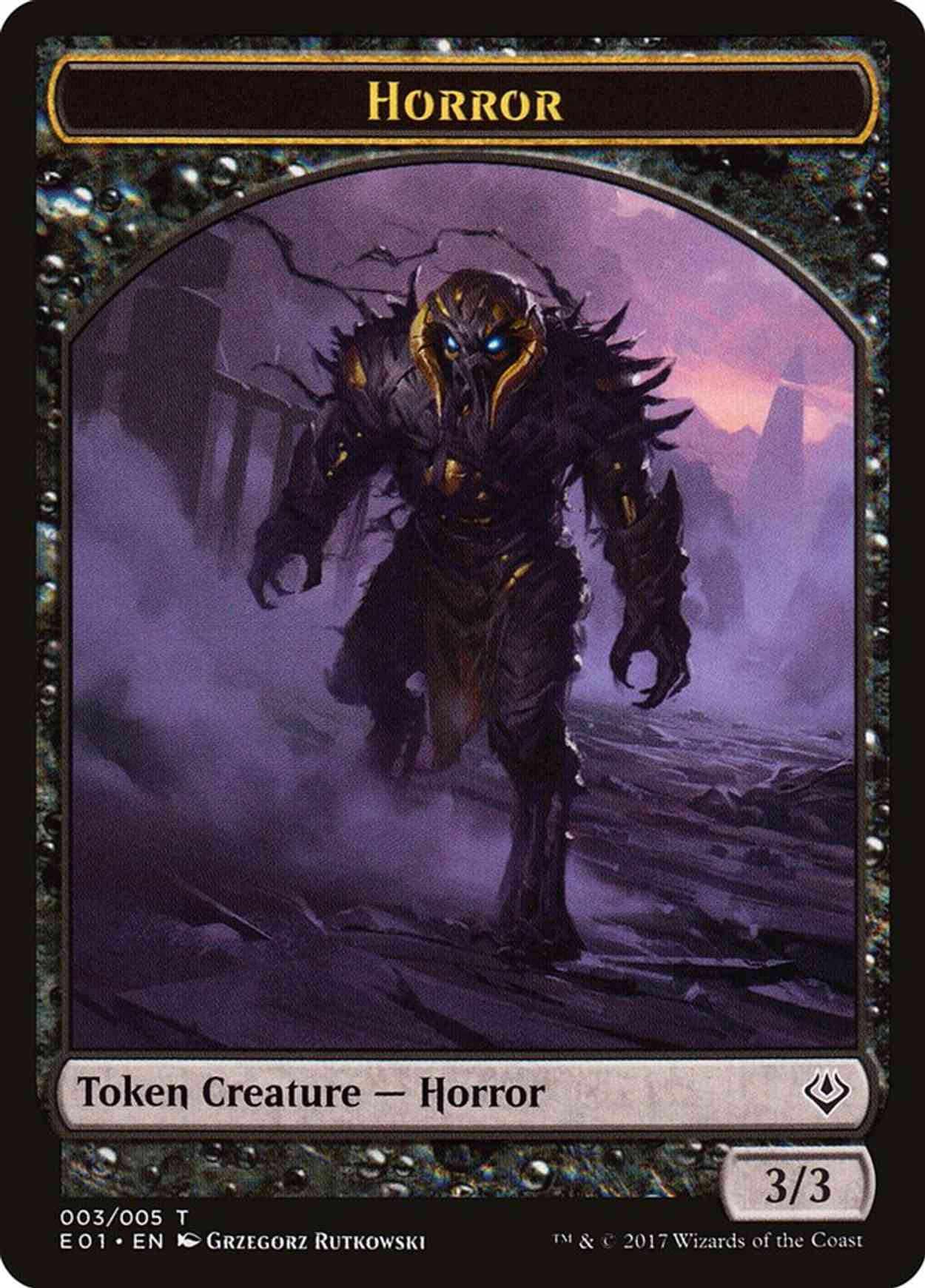 Horror // Zombie Double-sided Token magic card front