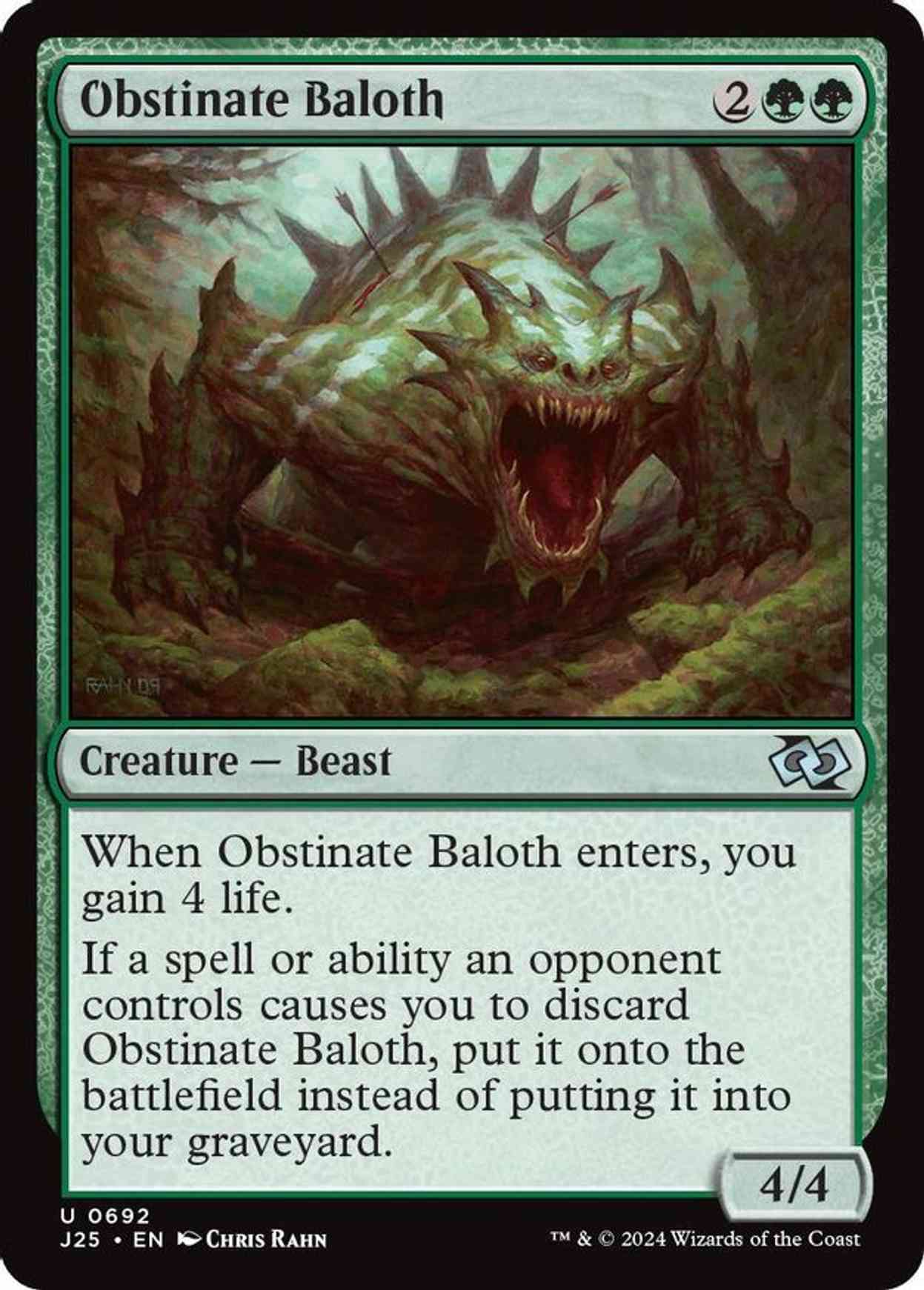 Obstinate Baloth magic card front