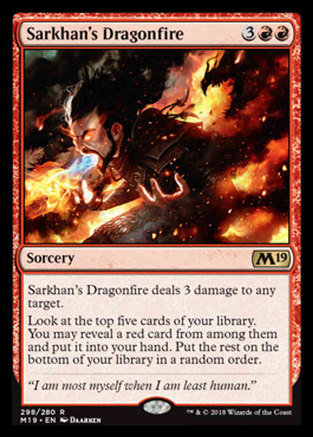 Sarkhan's Dragonfire magic card front