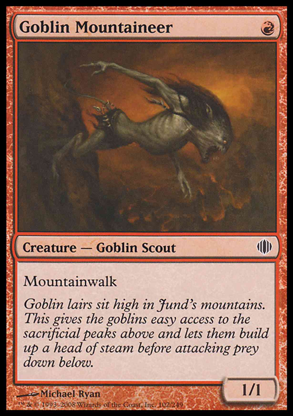 Goblin Mountaineer magic card front