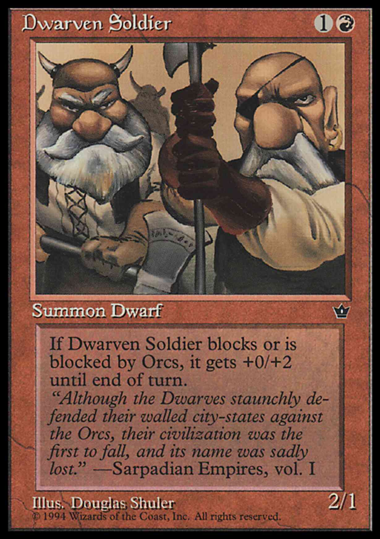 Dwarven Soldier (Shuler) magic card front