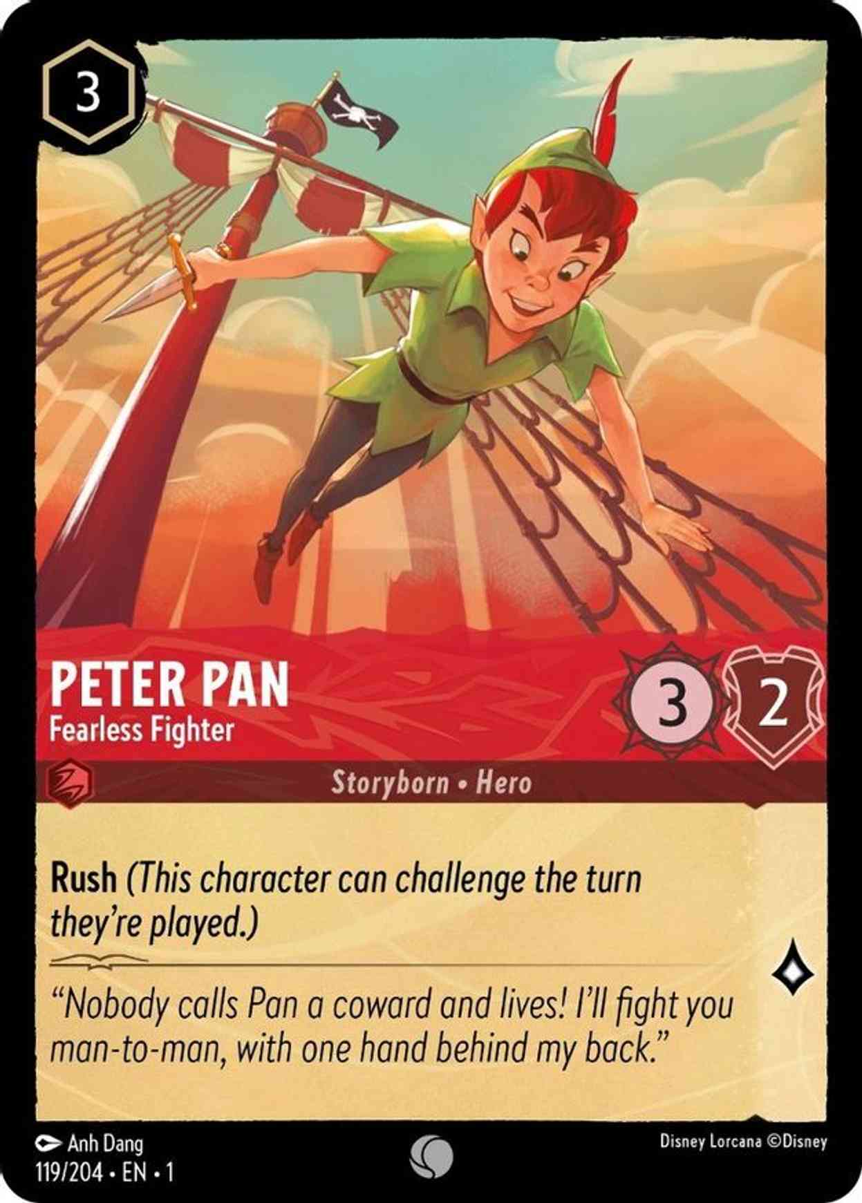 Peter Pan - Fearless Fighter magic card front