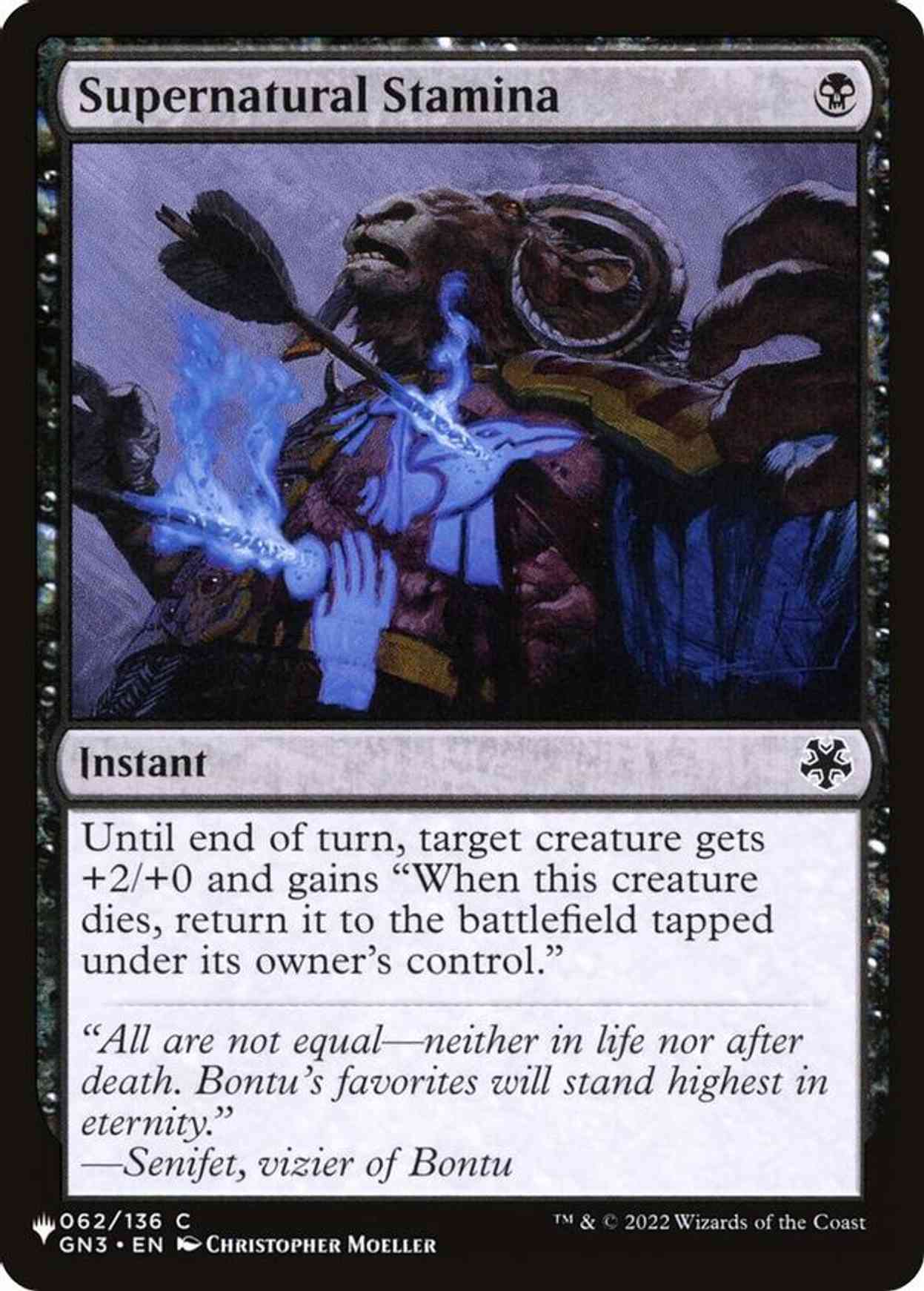 Supernatural Stamina magic card front