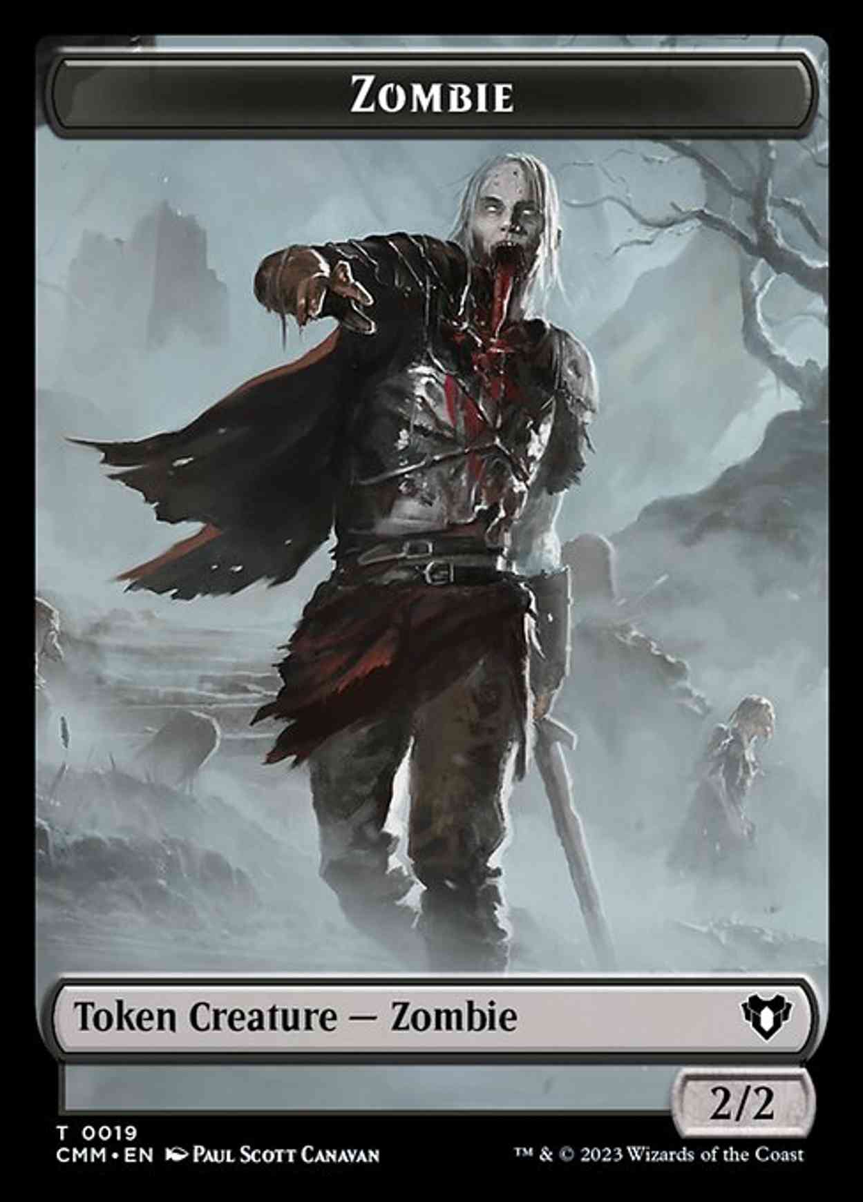 Zombie (0019) // Dwarf Berserker Double-Sided Token magic card front