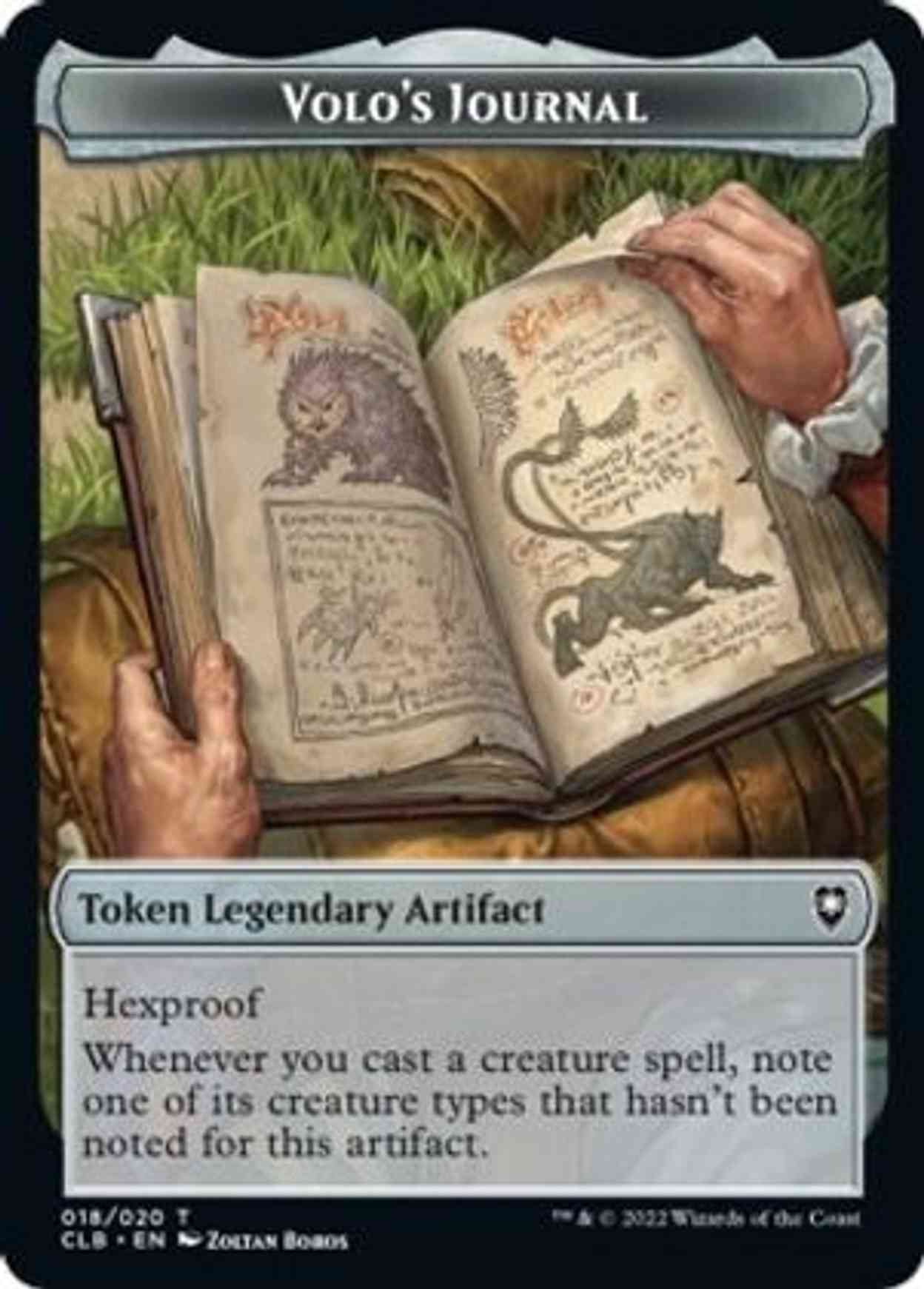 Volo's Journal Token magic card front
