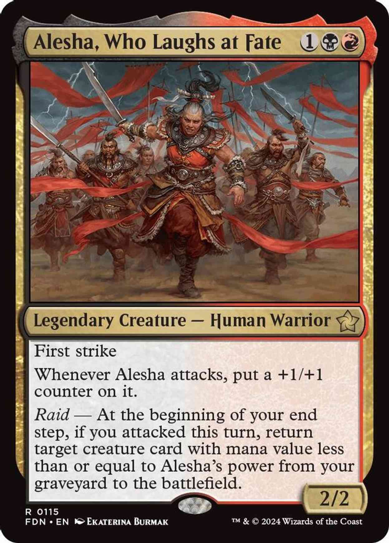 Alesha, Who Laughs at Fate magic card front