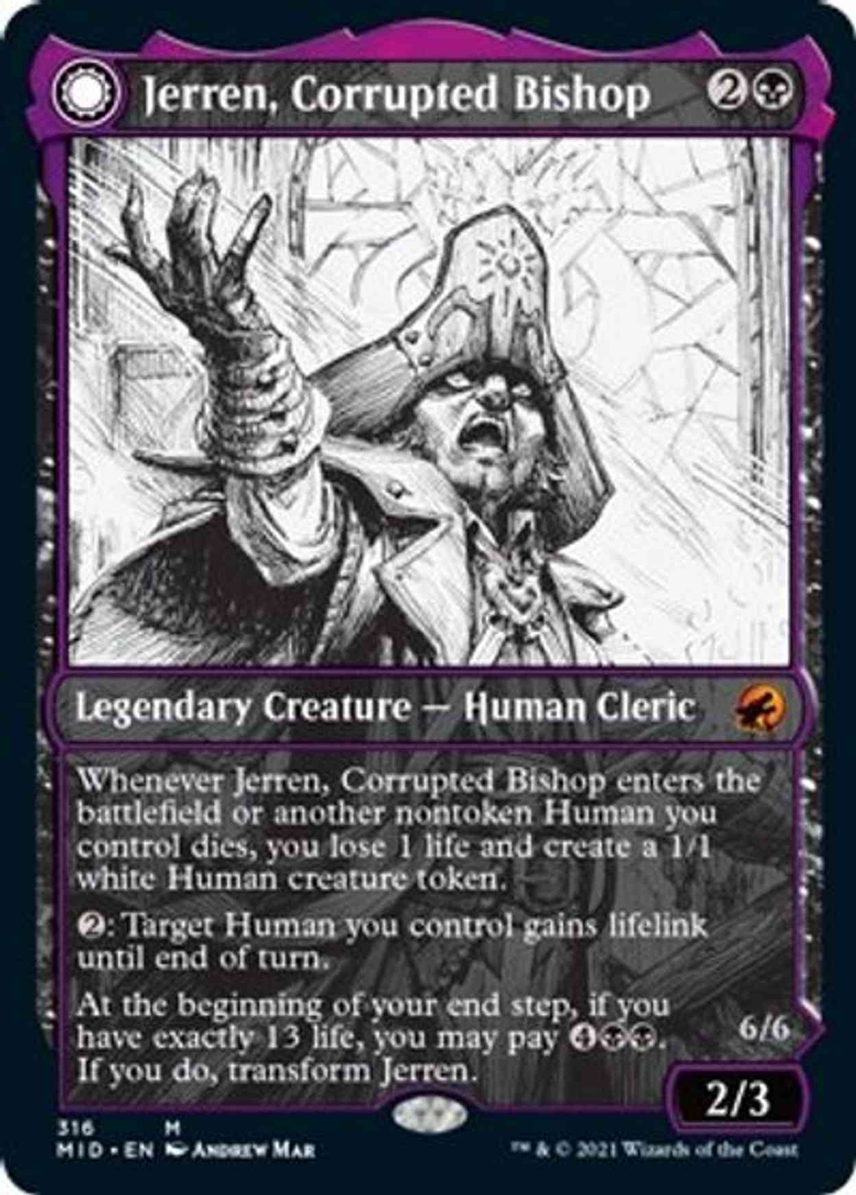 Jerren, Corrupted Bishop (Showcase) magic card front