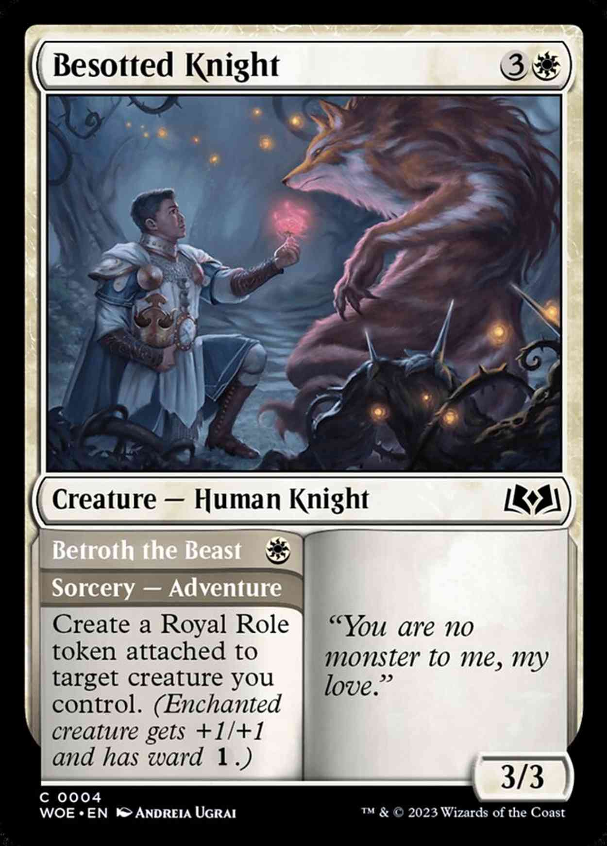 Besotted Knight magic card front