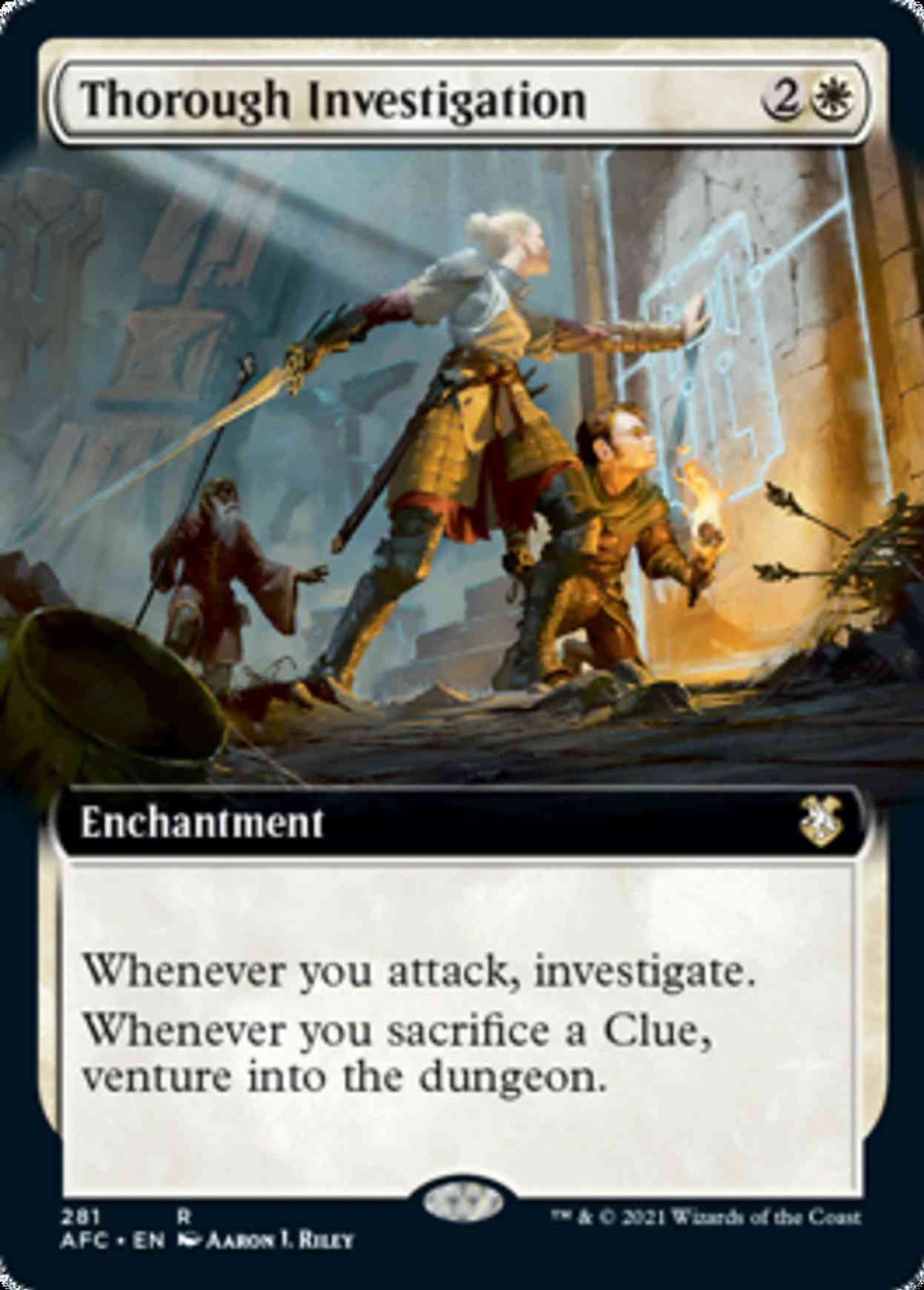 Thorough Investigation (Extended Art) magic card front