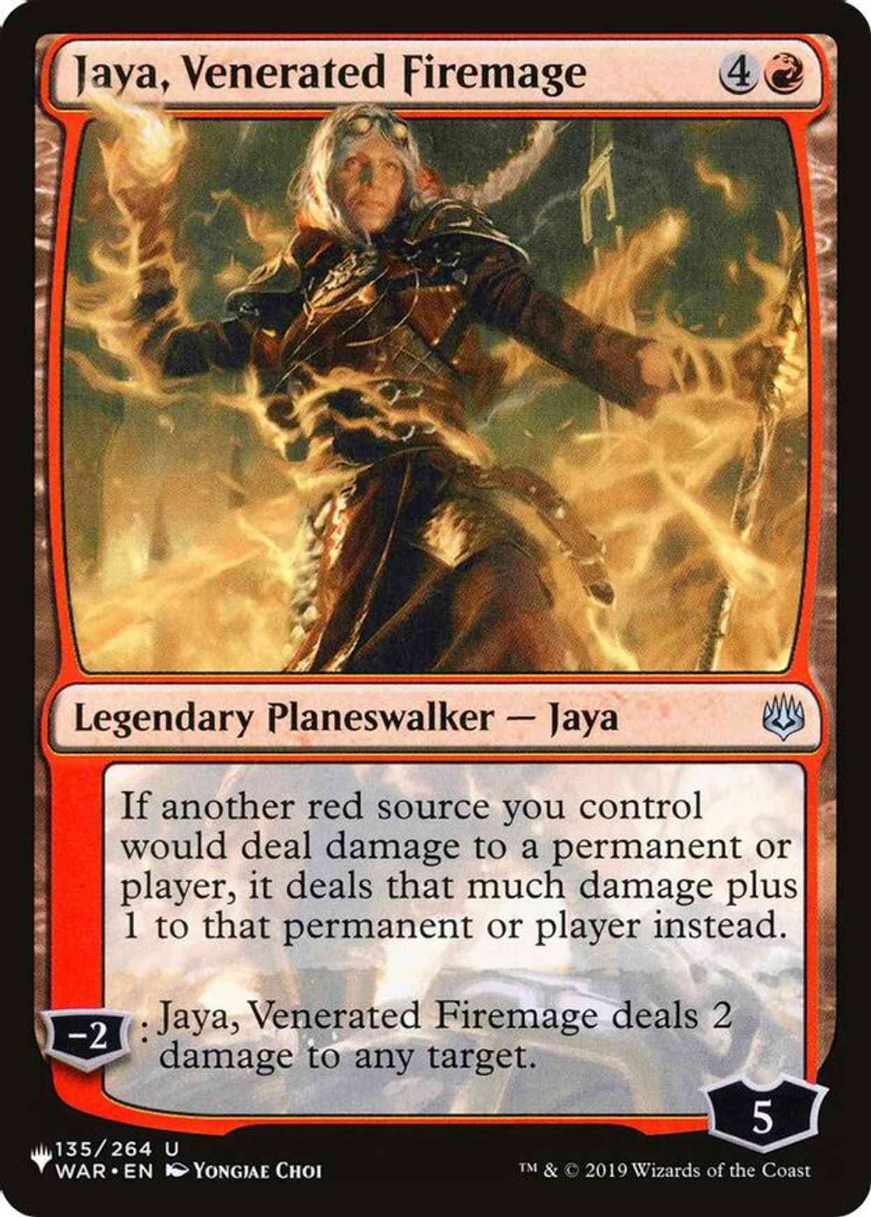 Jaya, Venerated Firemage magic card front