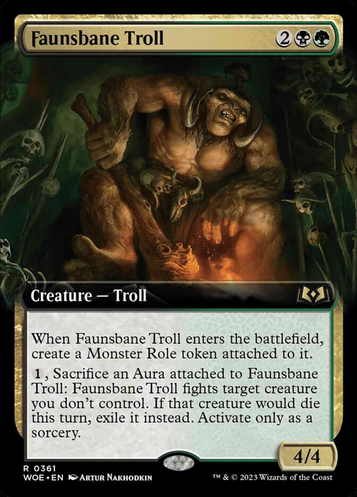 Faunsbane Troll (Extended Art) magic card front