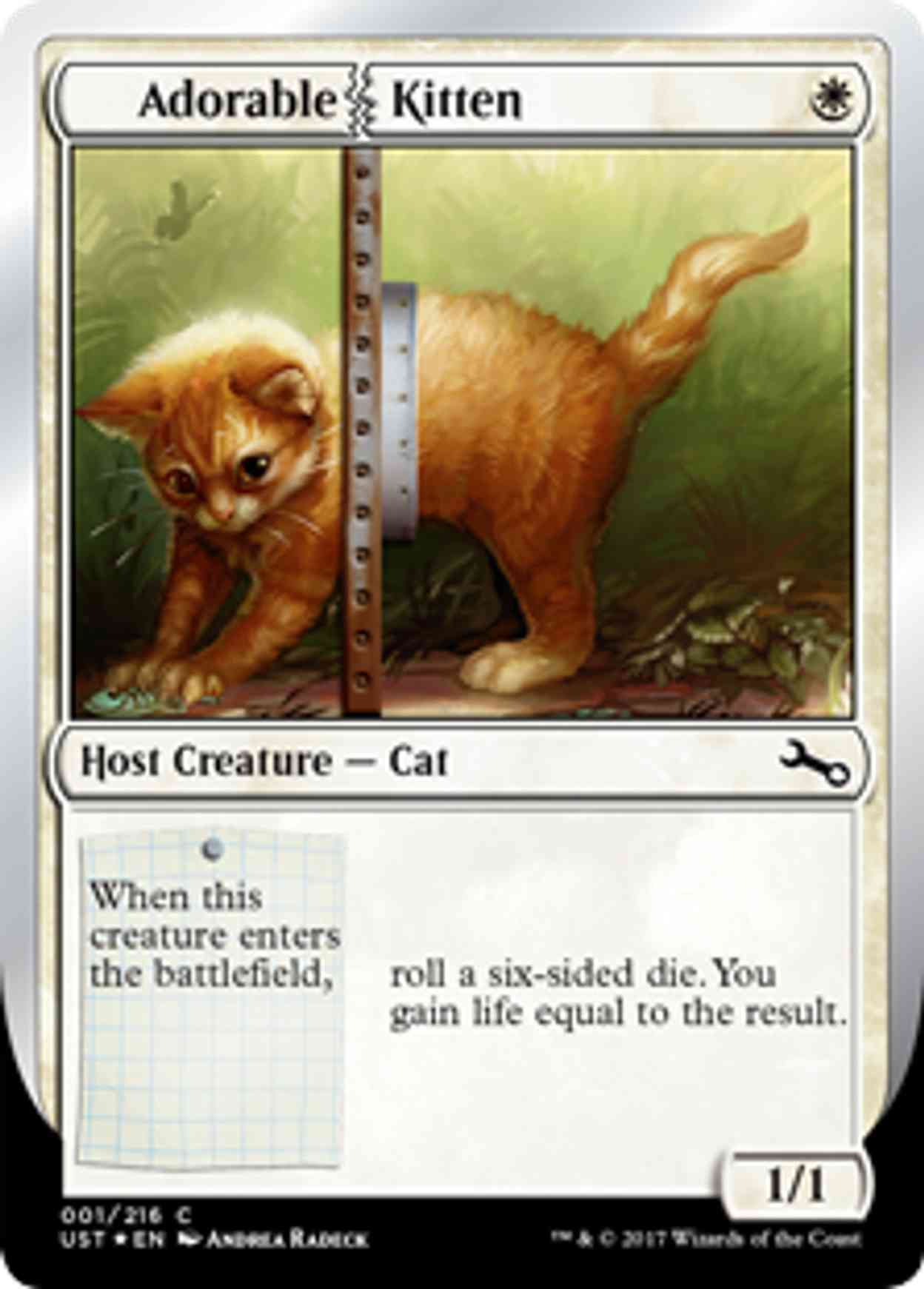 Adorable Kitten magic card front