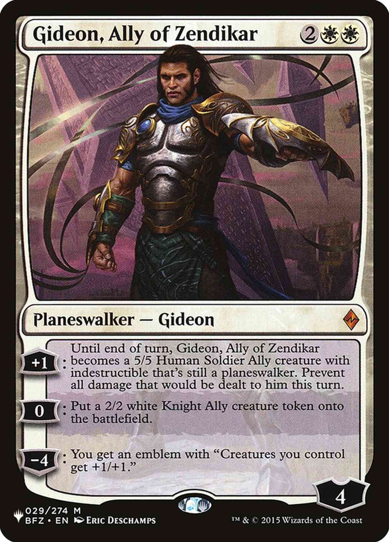 Gideon, Ally of Zendikar magic card front