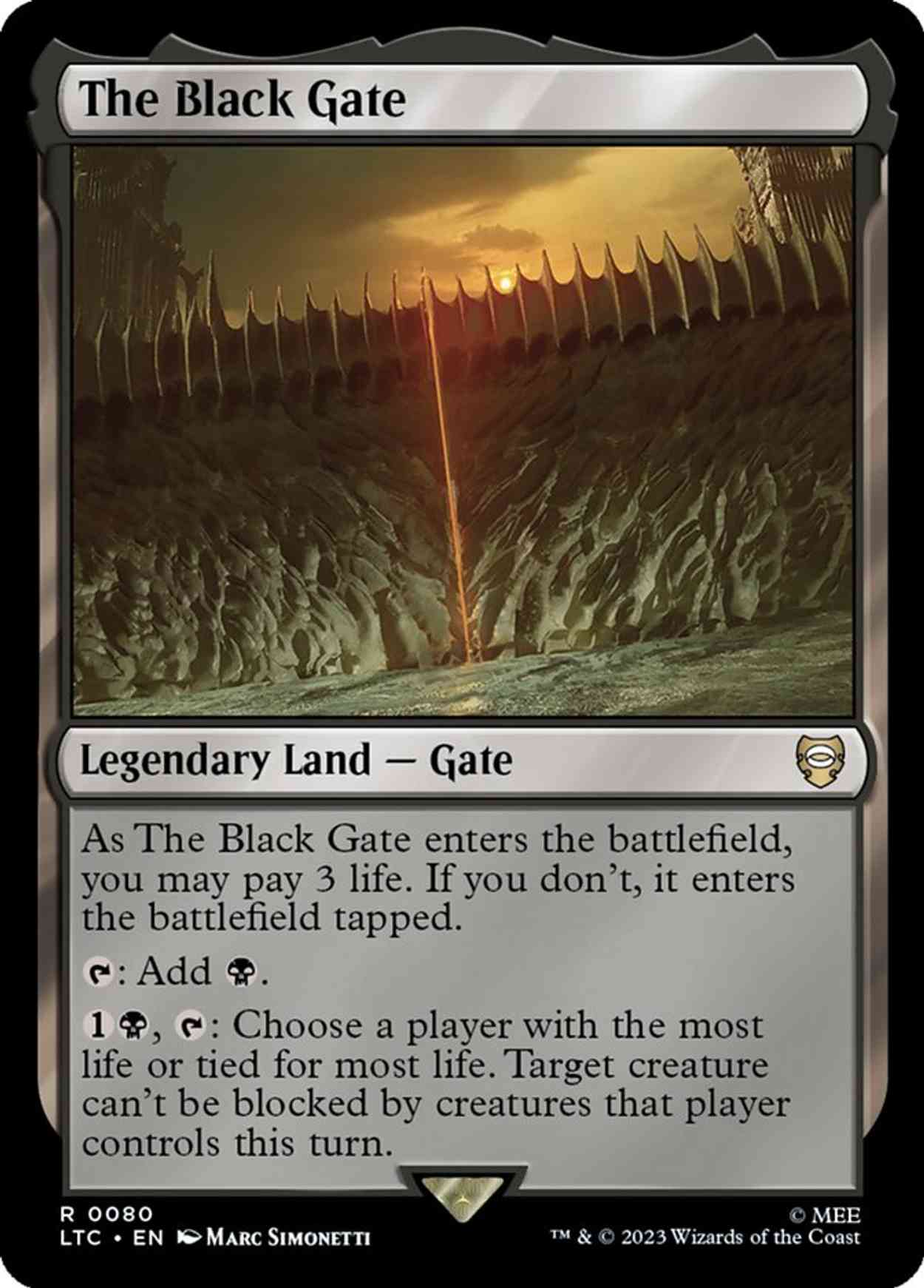 The Black Gate magic card front