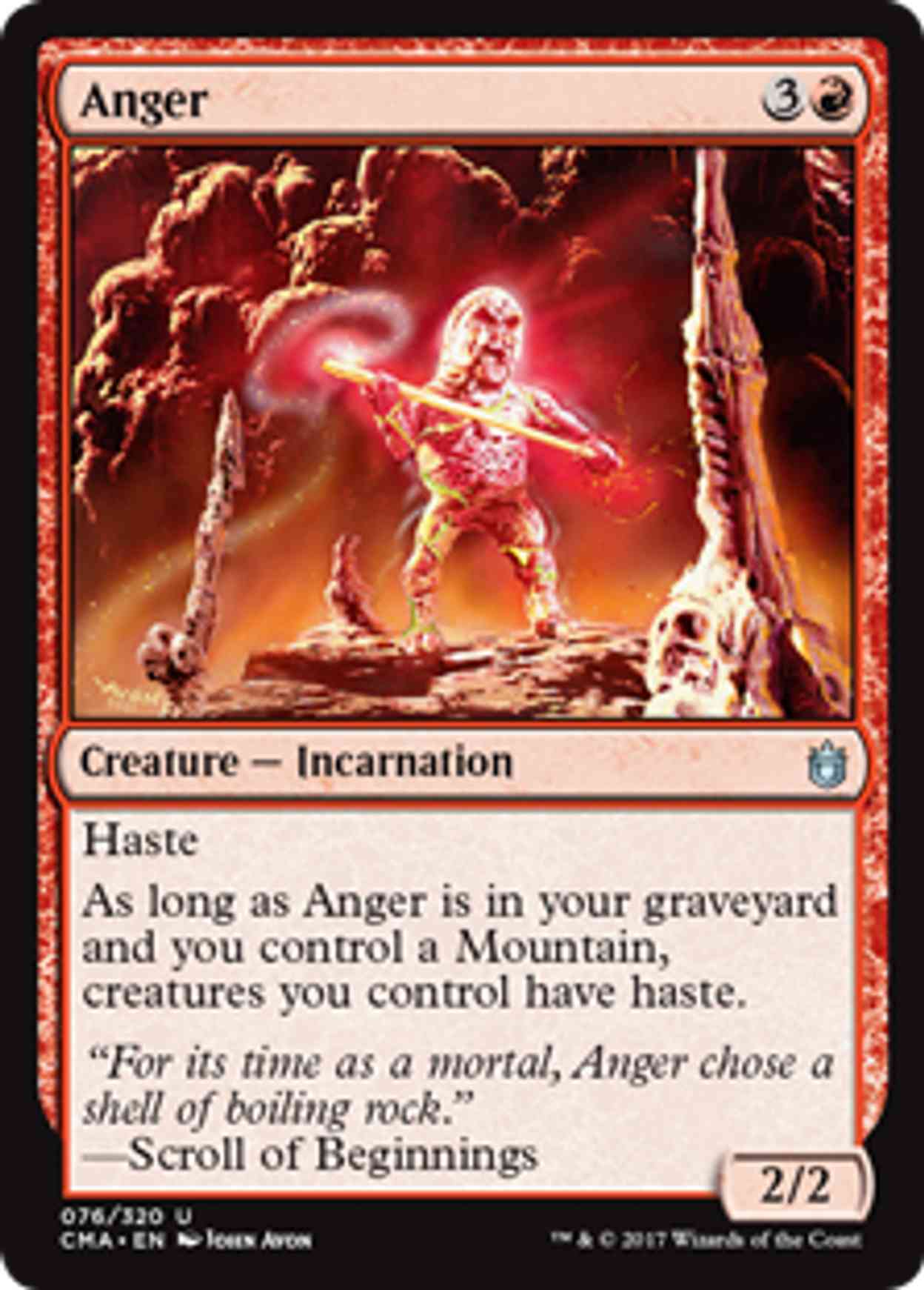 Anger magic card front