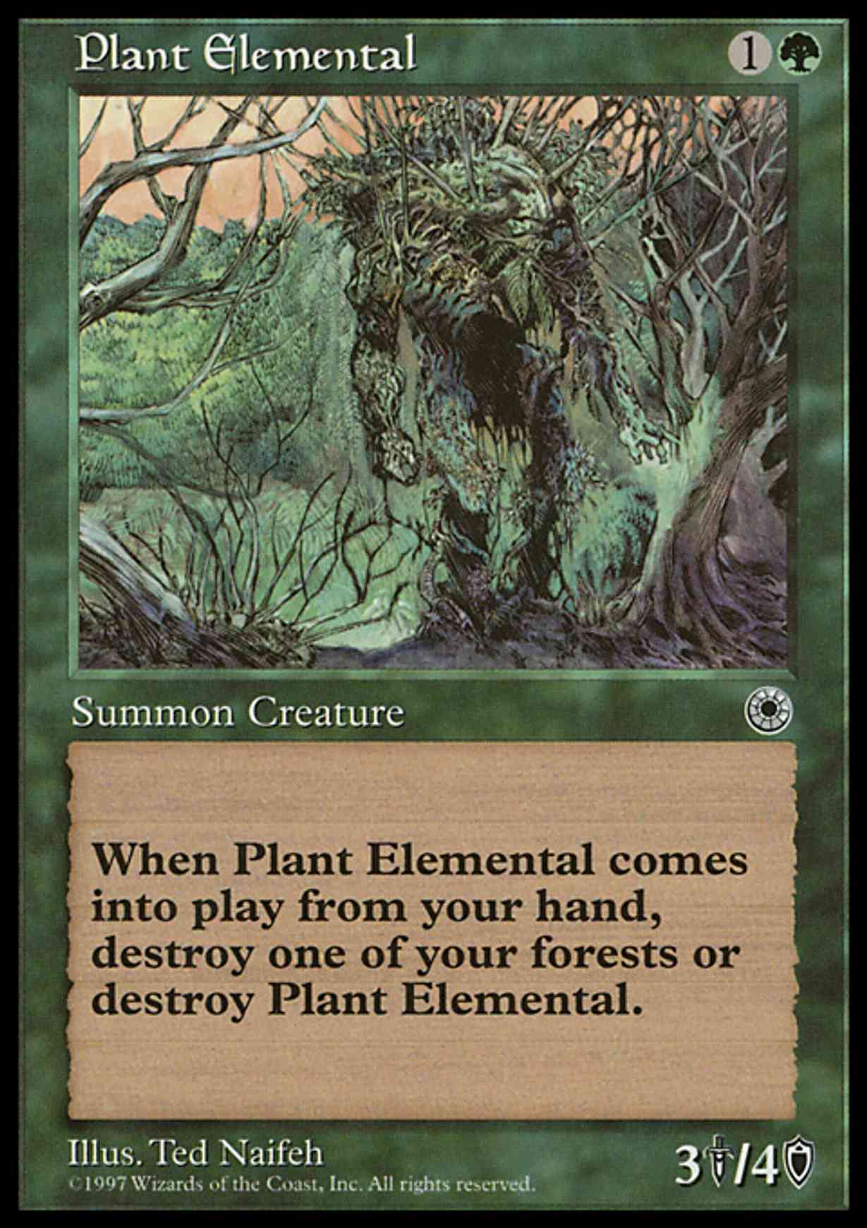 Plant Elemental magic card front