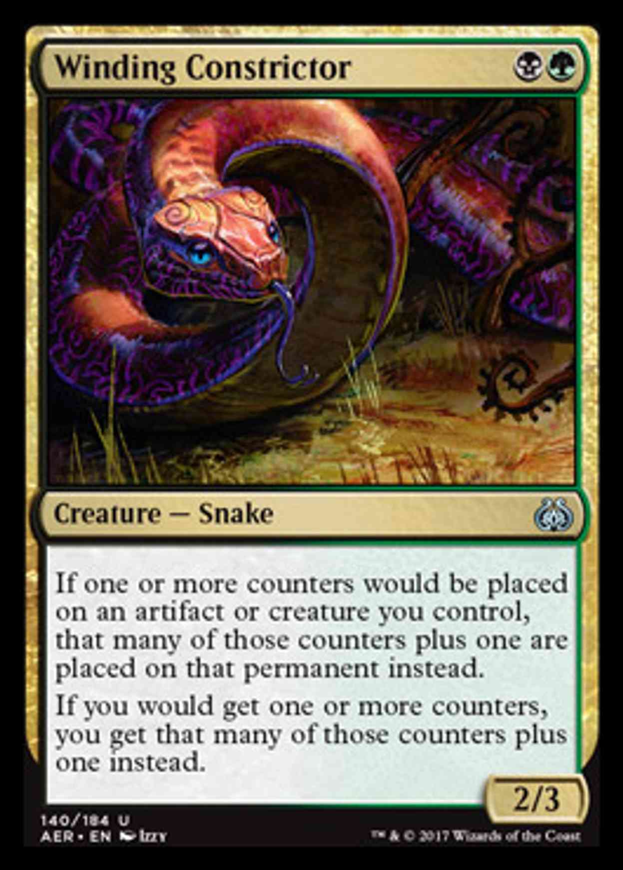 Winding Constrictor magic card front
